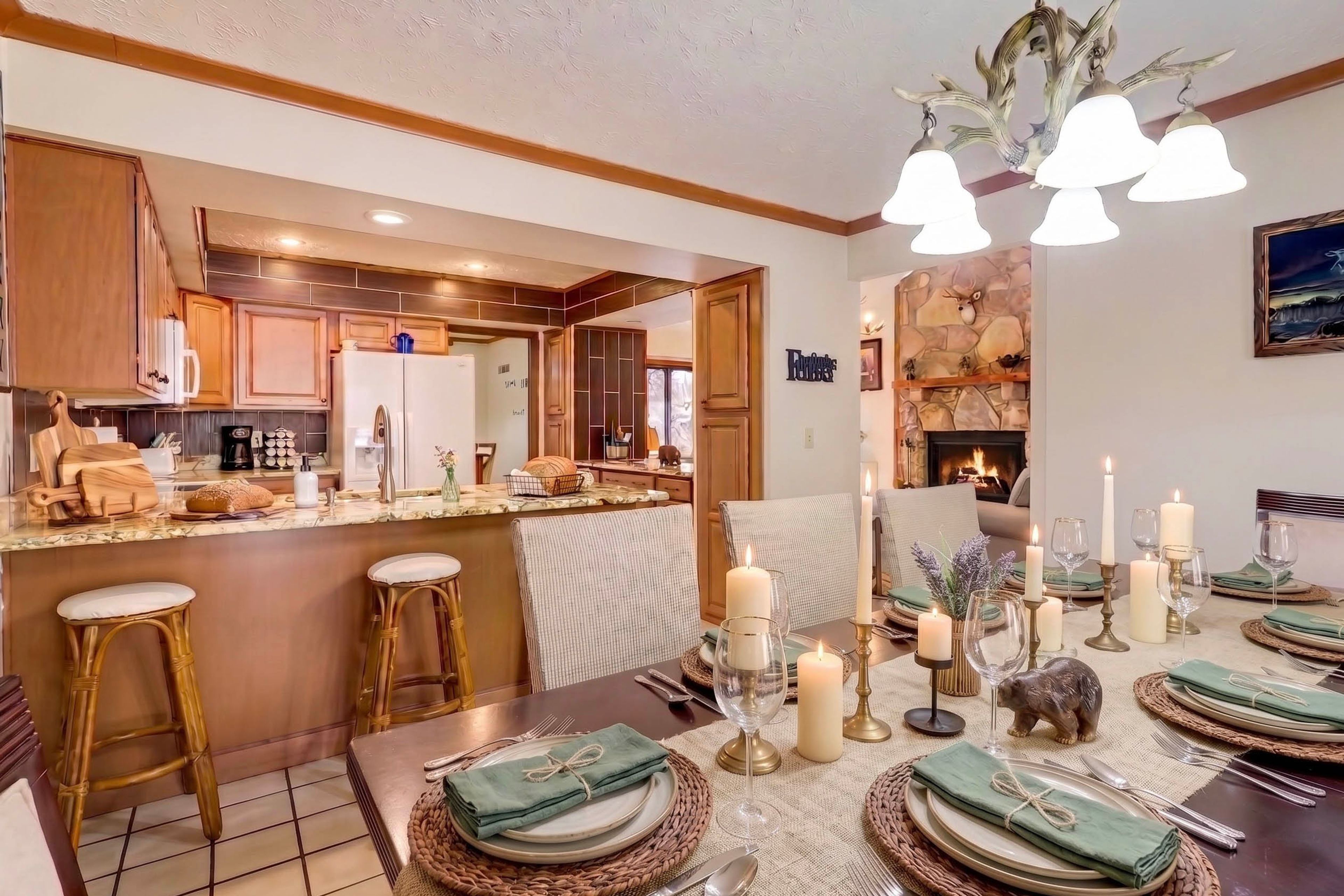 Dining Area & Kitchen | Updated Interior | Single-Story Home