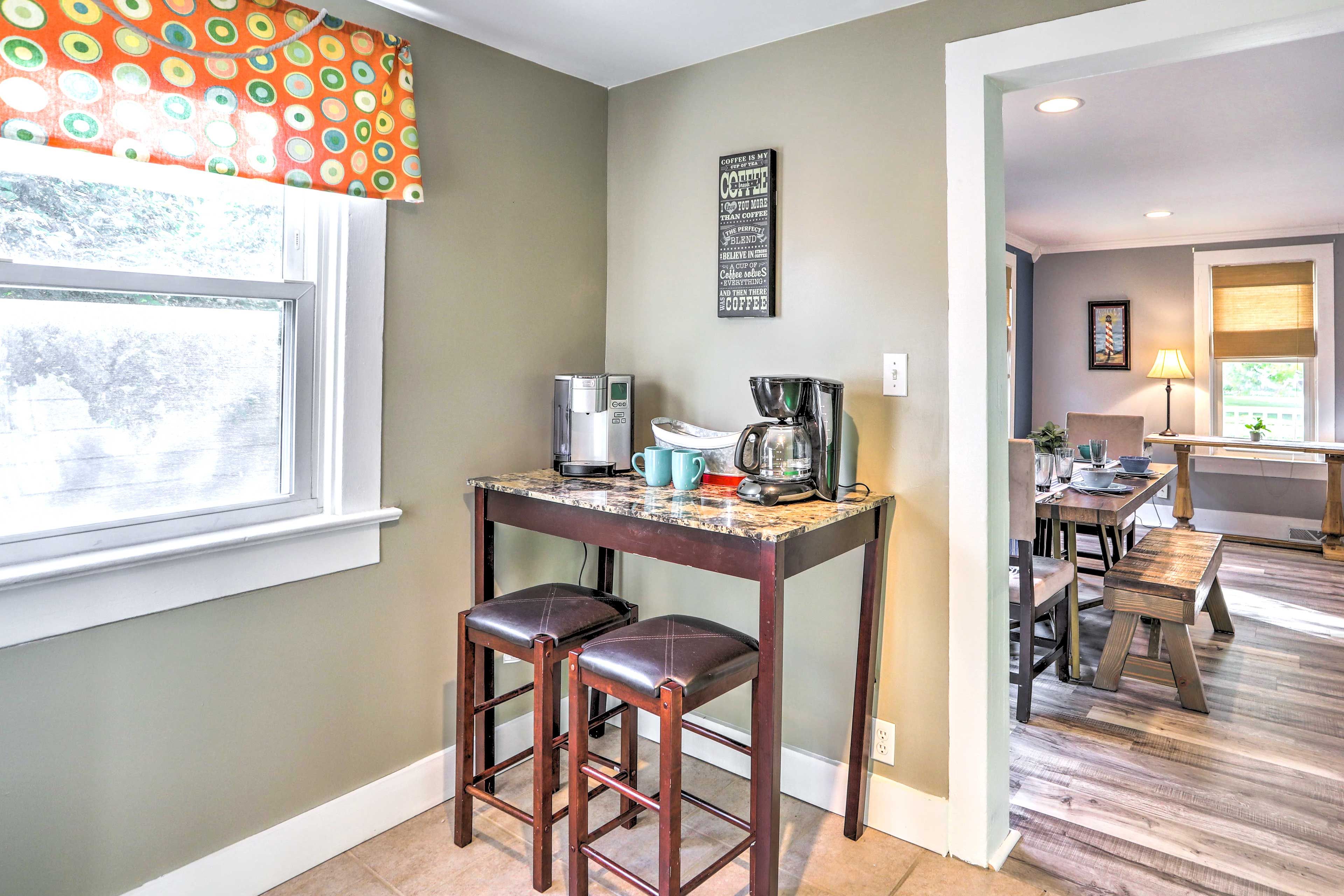 Coffee Bar | 1st Floor | Single-Serve Coffee Maker + Drip Coffee Pot