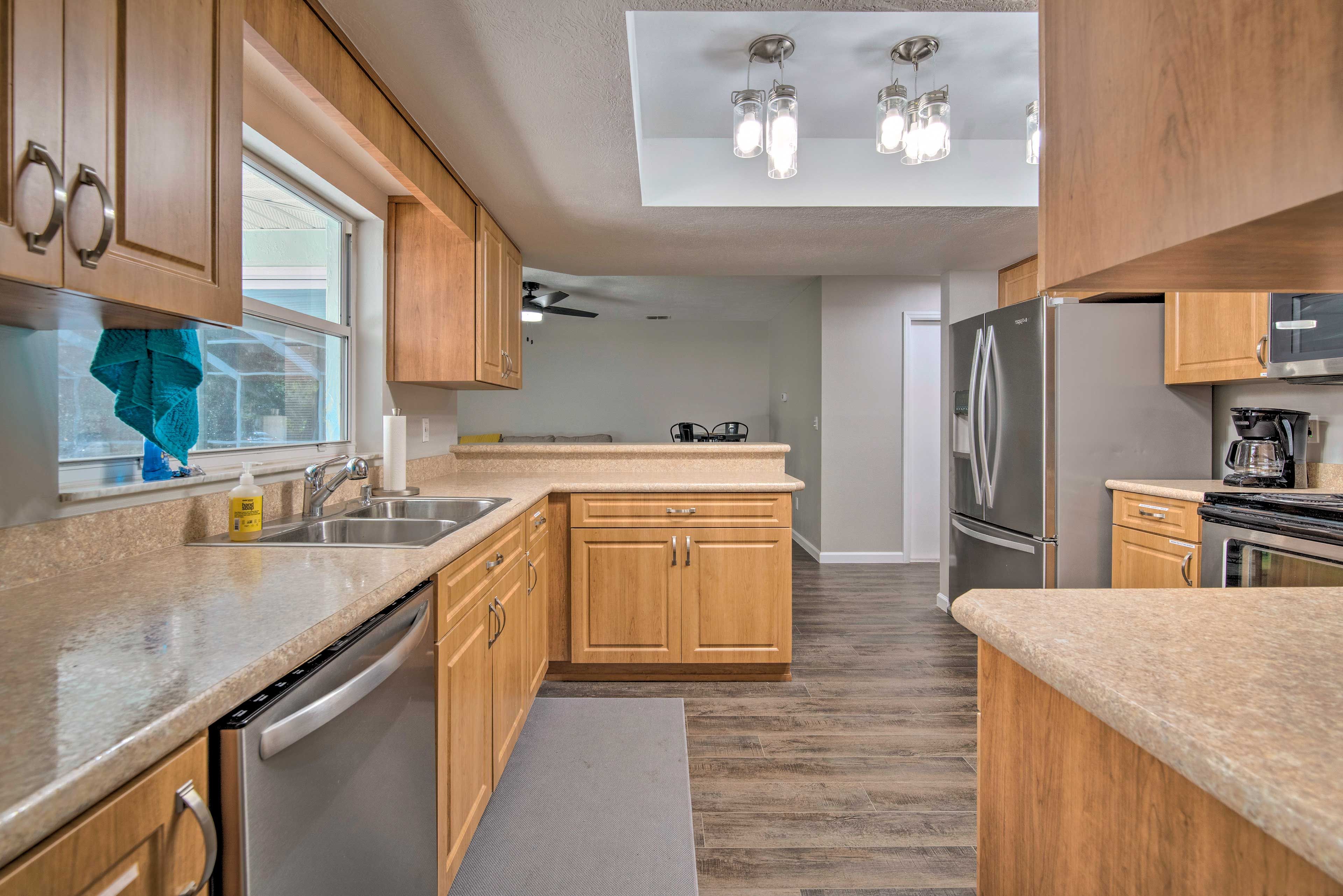 Kitchen | Main Level | Drip Coffee Maker | Trash Bags + Paper Towels