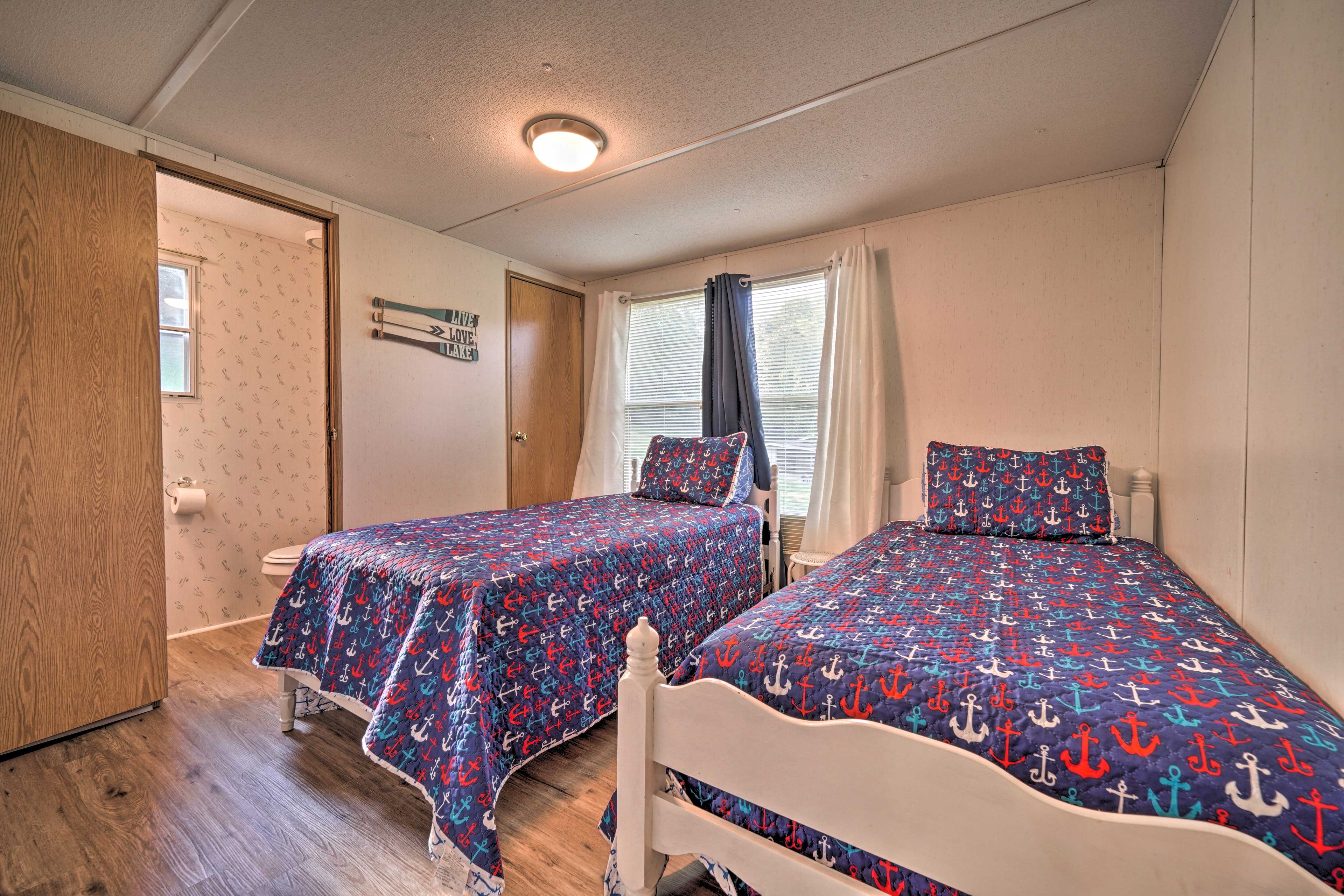 Bedroom 2 | 2 Twin Beds | Linens Provided | Half Bathroom