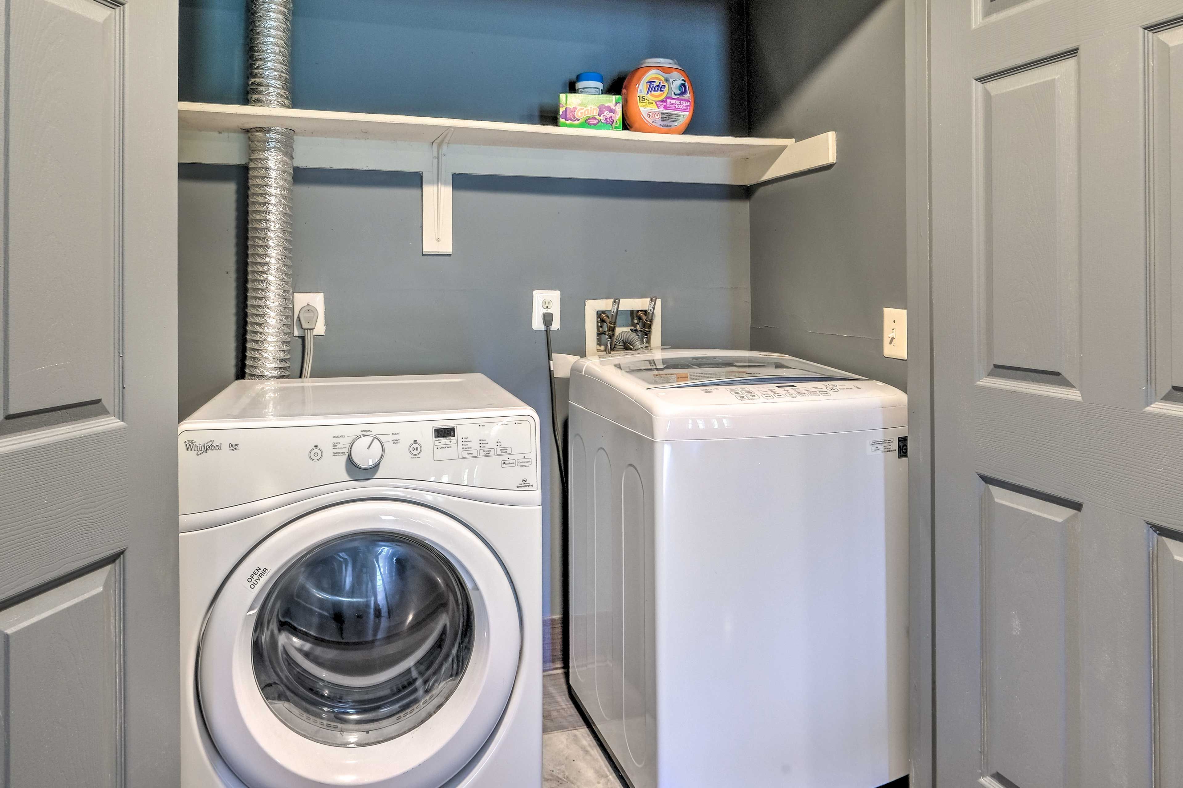 Laundry Area | Basement | Washer/Dryer | Iron/Board | Trash Bags/Paper Towels
