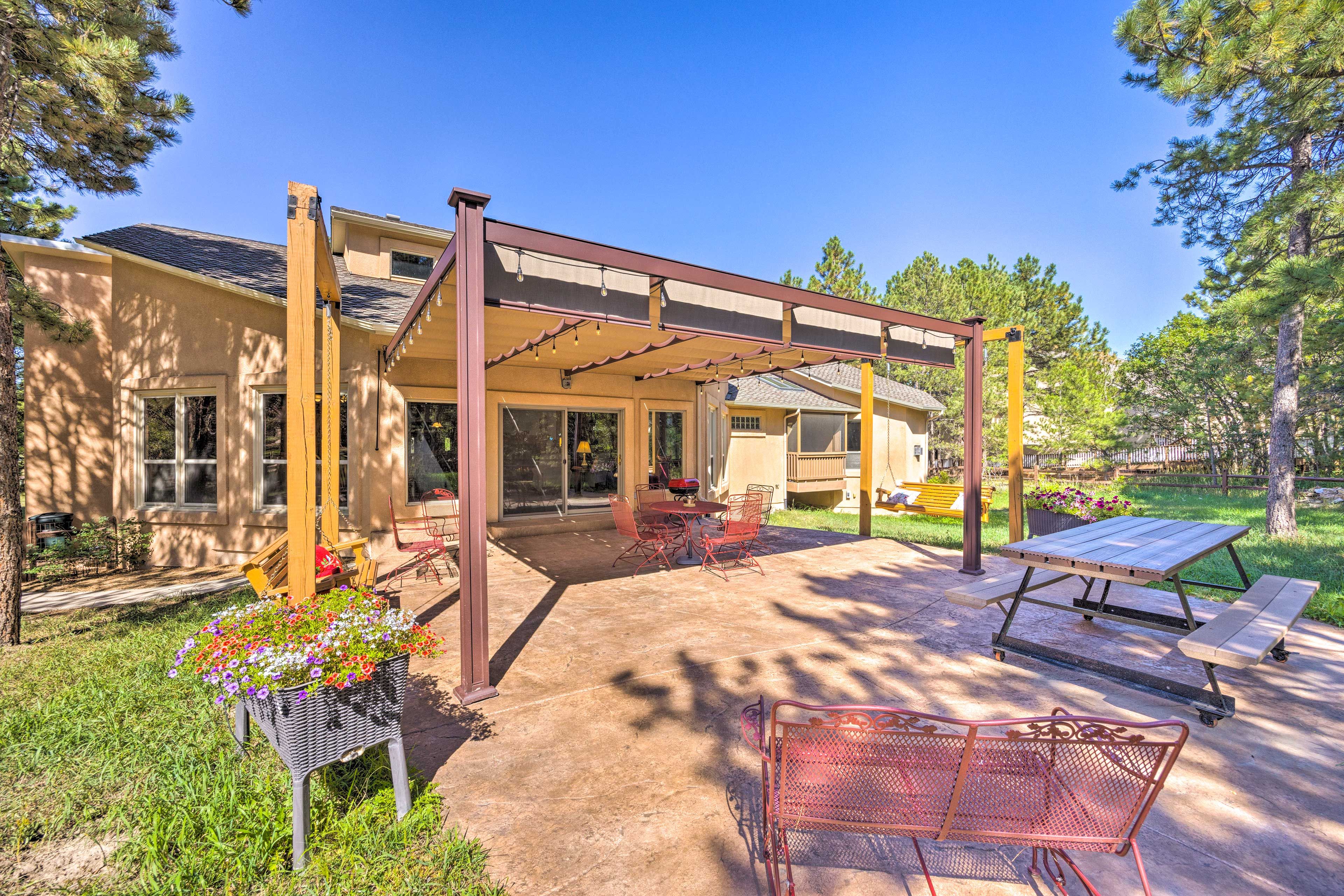Patio | 2-Story House | Private Wooded Setting