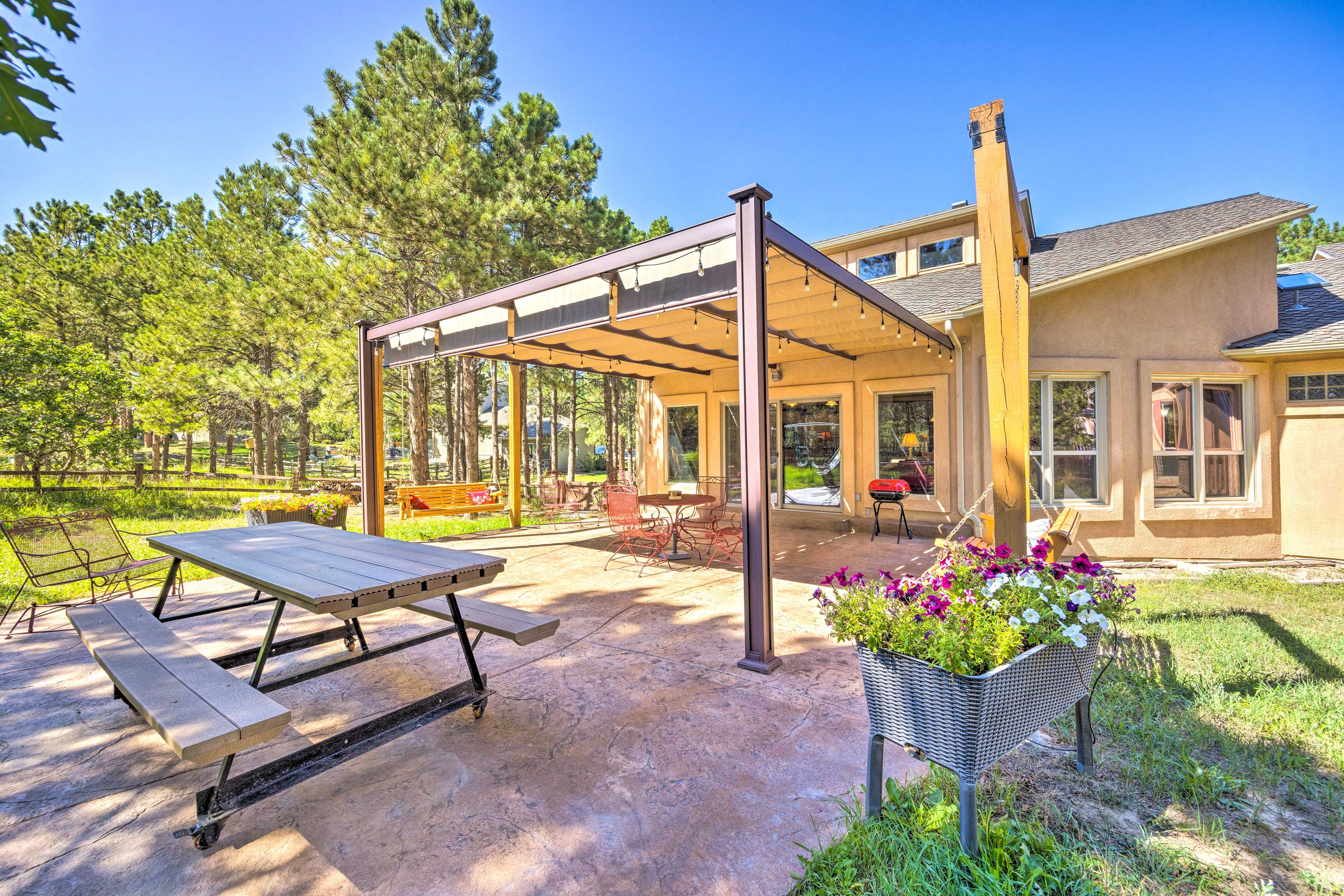 Private Patio | Charcoal Grill | Fire Pit | Backyard | Kid's Swing Set