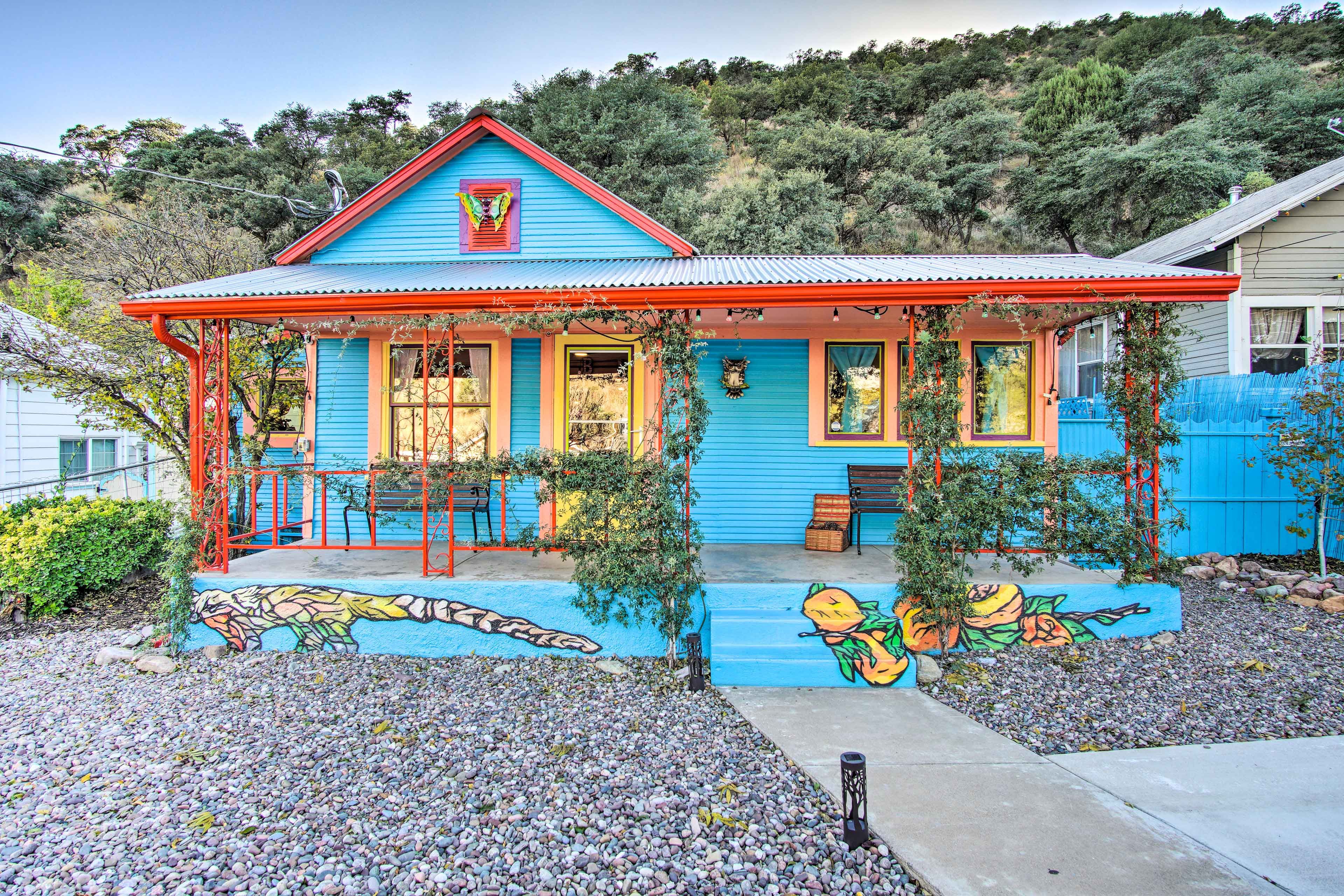 Bisbee Vacation Rental | 2BR | 1.5BA | 1,173 Sq Ft | 3 Exterior Stairs