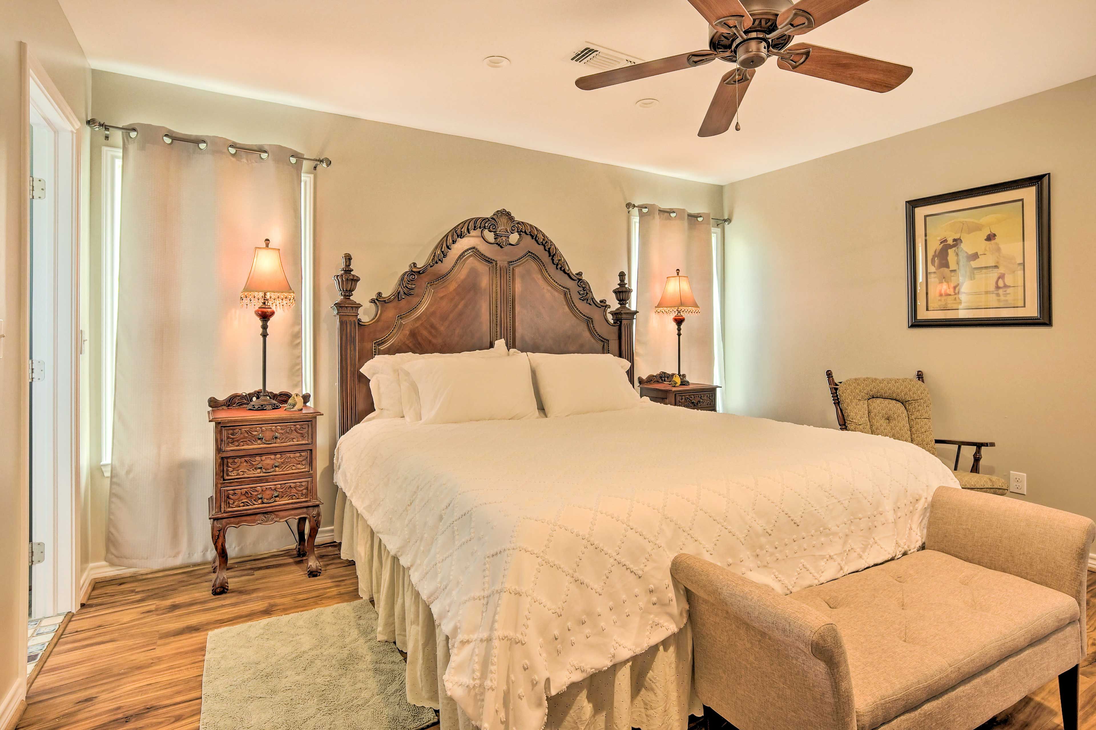 Bedroom 1 | King Bed | Crib | Linens Provided | Smart TV