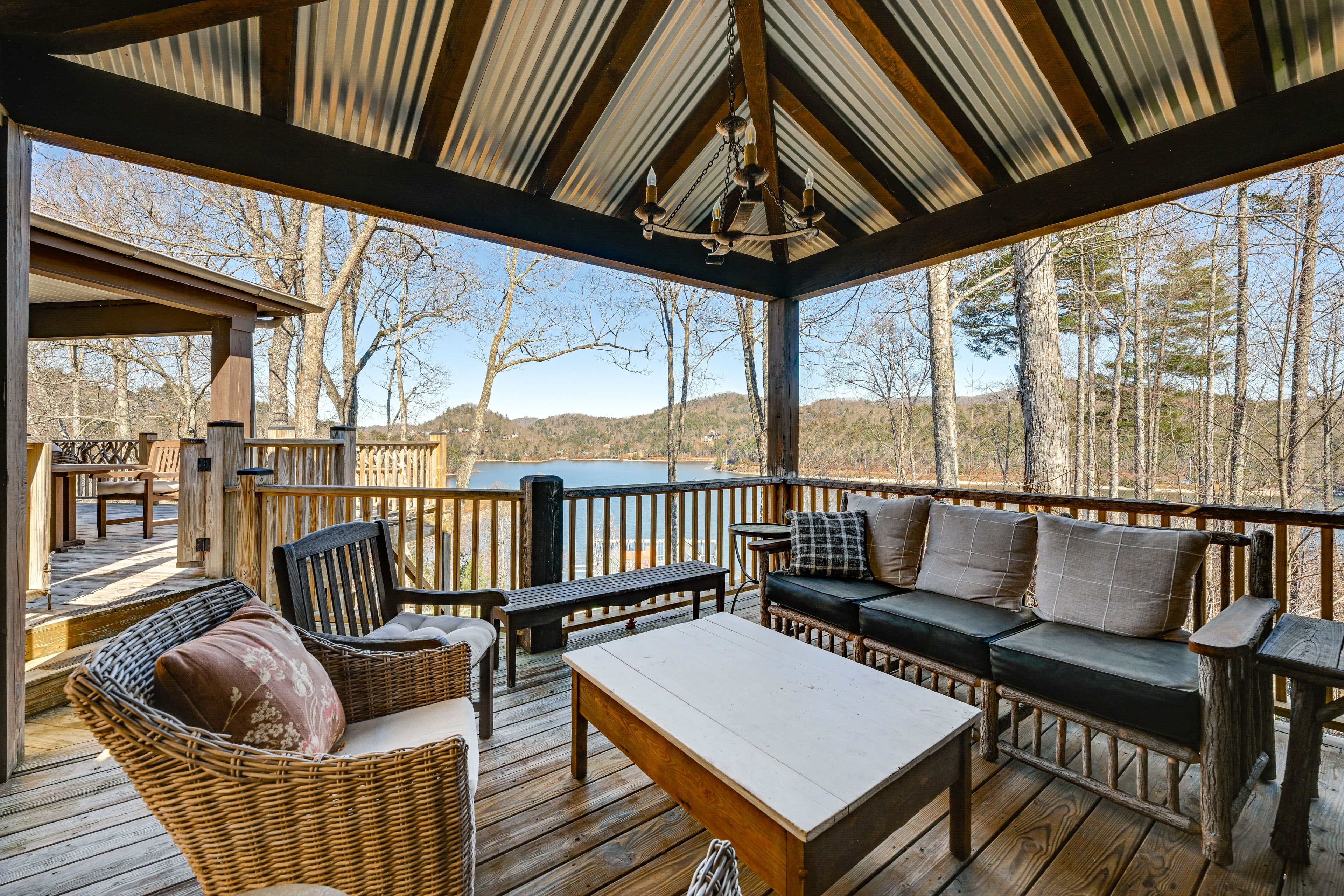 Gazebo | Outdoor Seating Area | Outdoor Fireplace | Lake Views