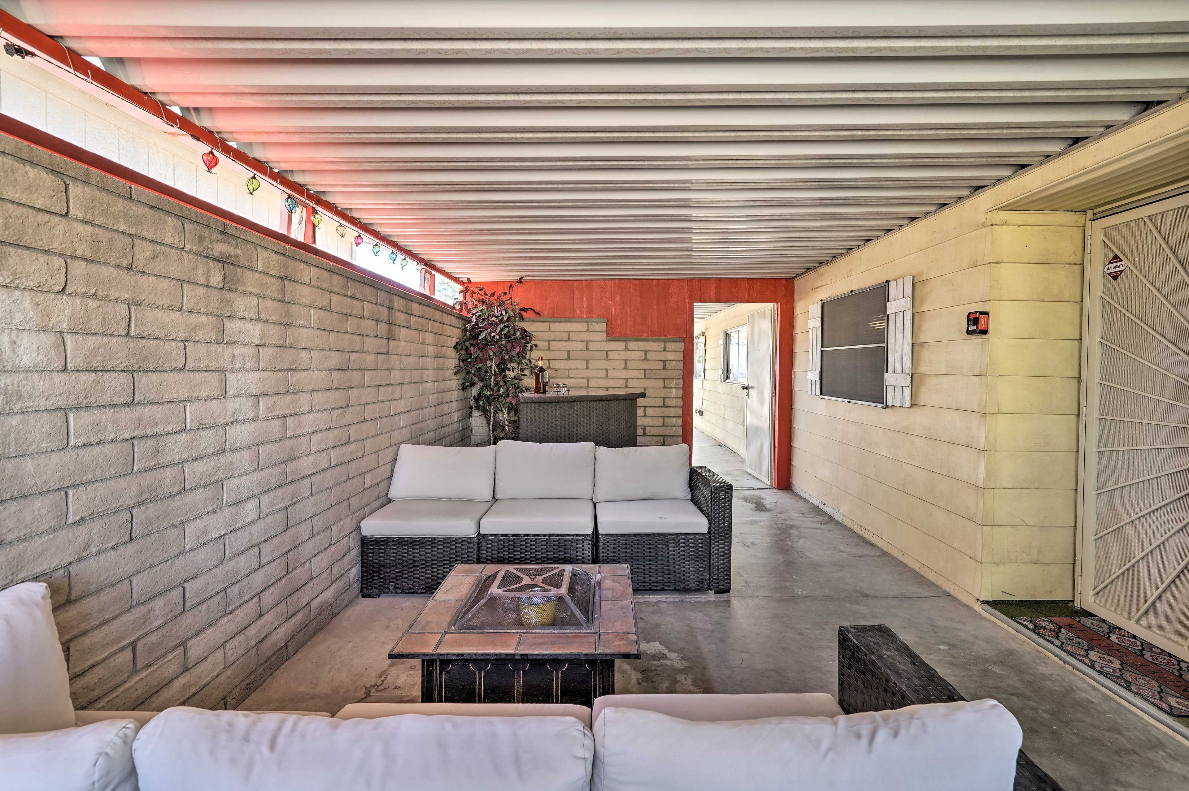 Covered Patio | Outdoor Couches | Bar