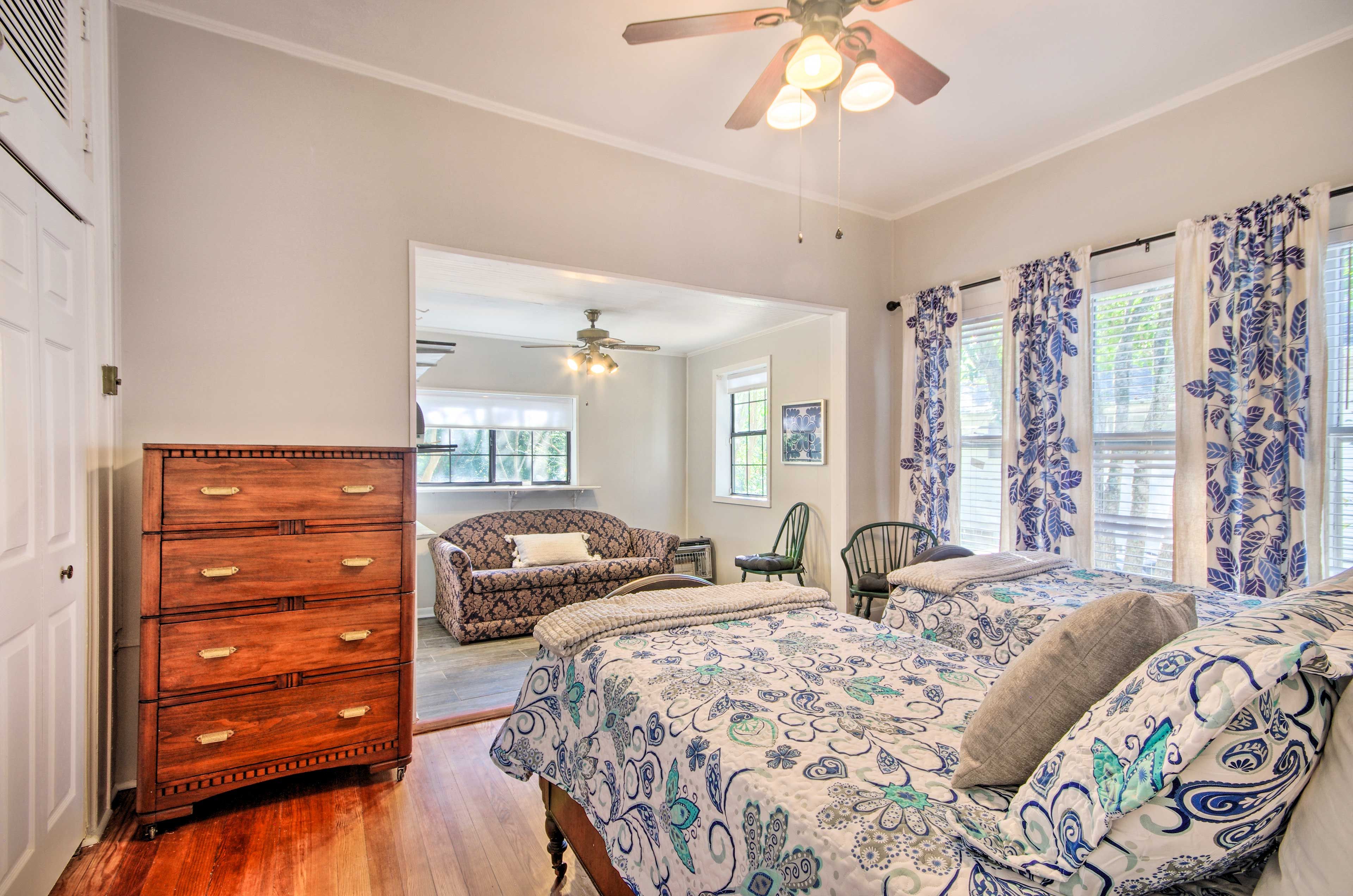 Bedroom 2 | 2 Twin Beds | Full Sleeper Sofa | 1st Floor