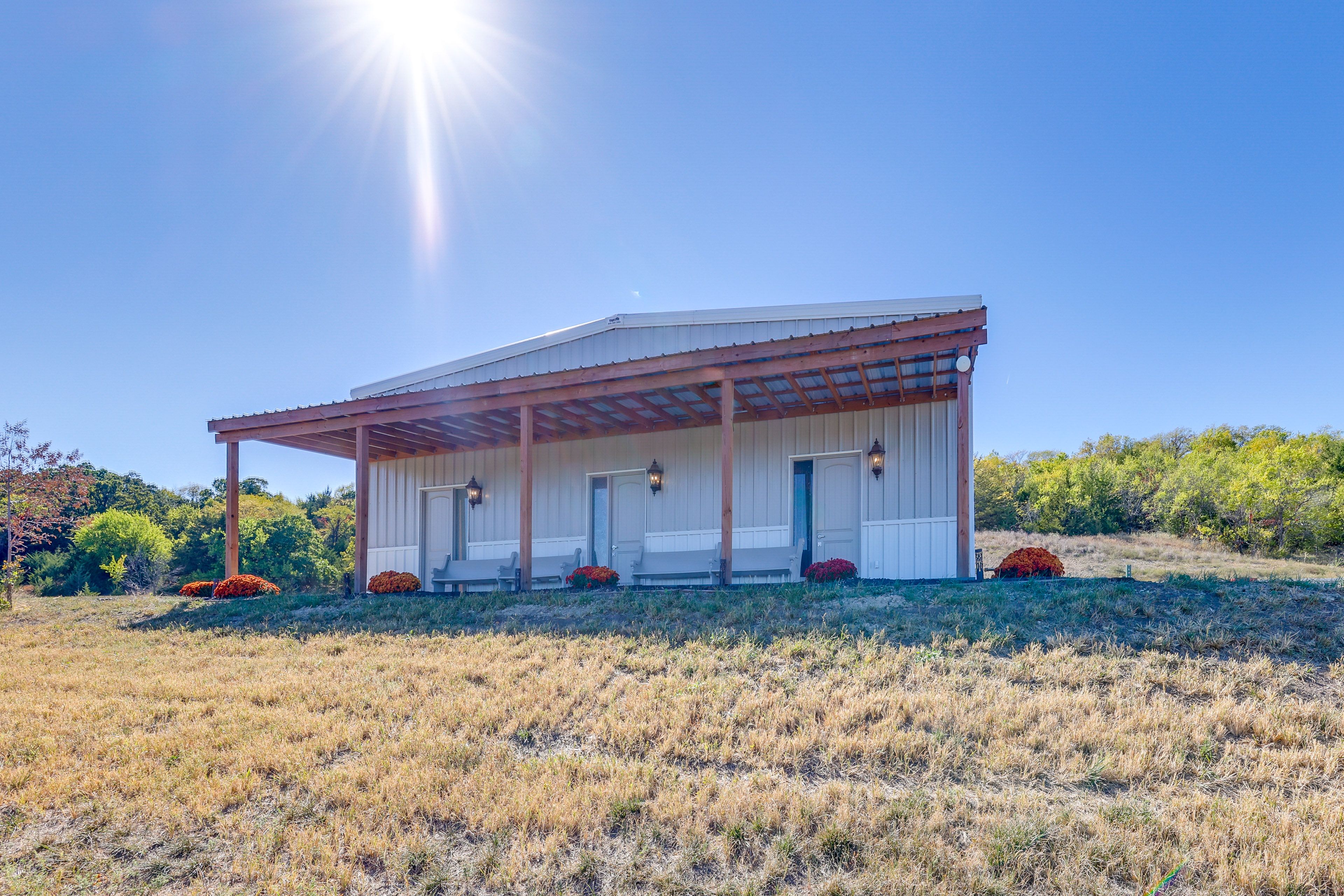 Exterior | Located on 160-Acre Property | Additional Vacation Rental On-Site