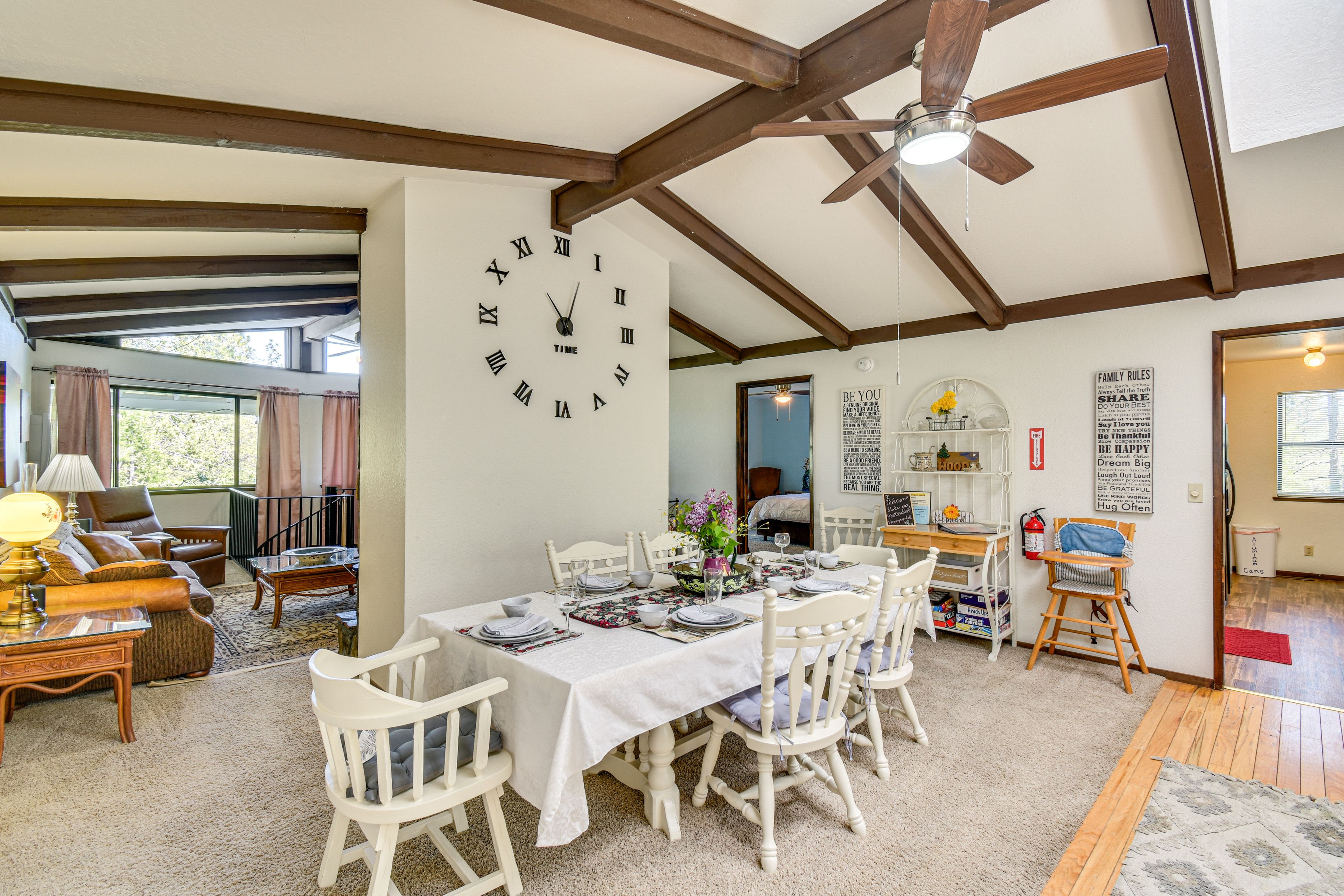 Dining Area | Dishware Provided | High Chair | 3-Story Home | Stairs Required