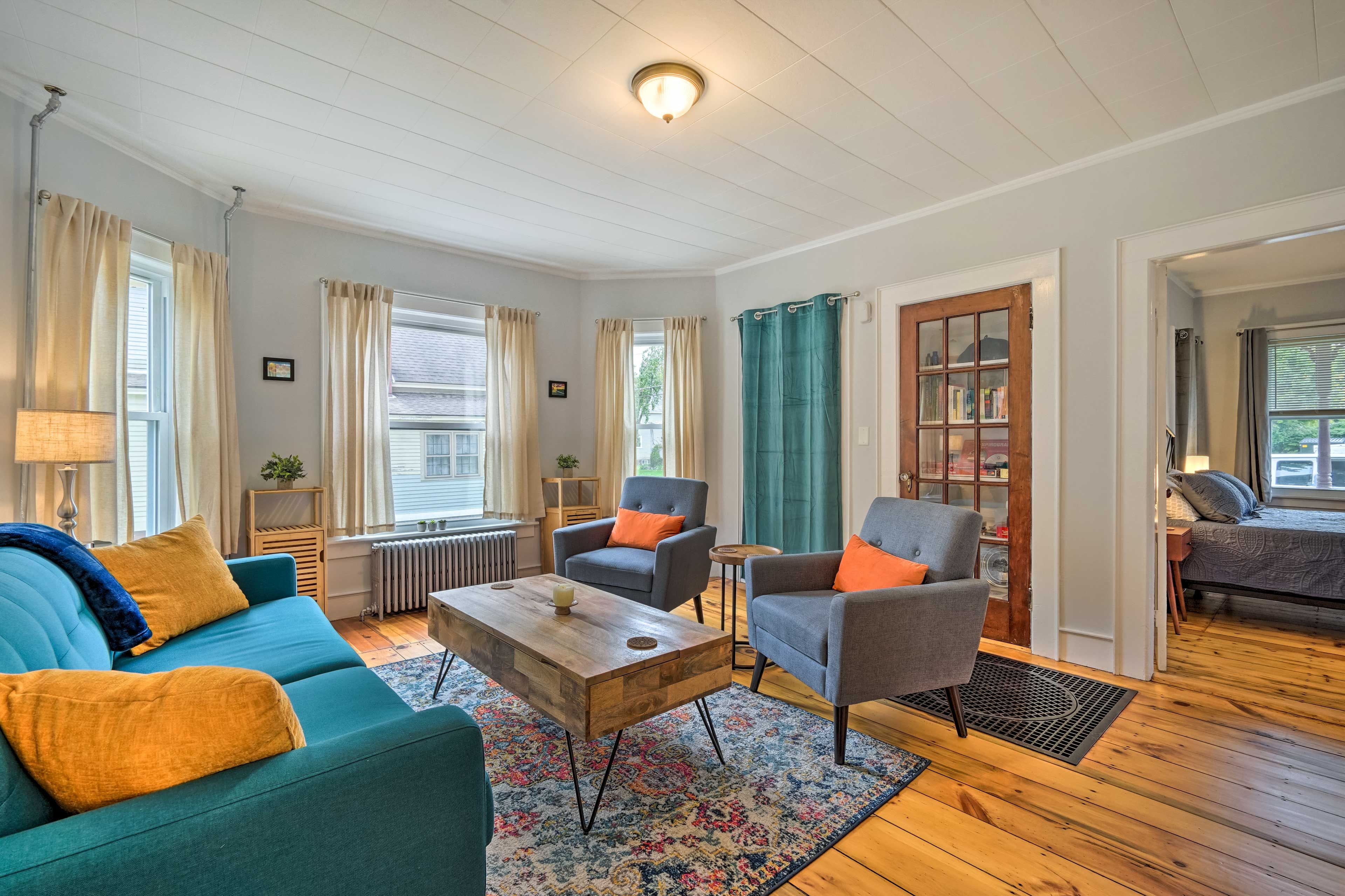 Keene Vacation Rental | 2BR | 1BA | 1,100 Sq Ft | Steps Required for Entry