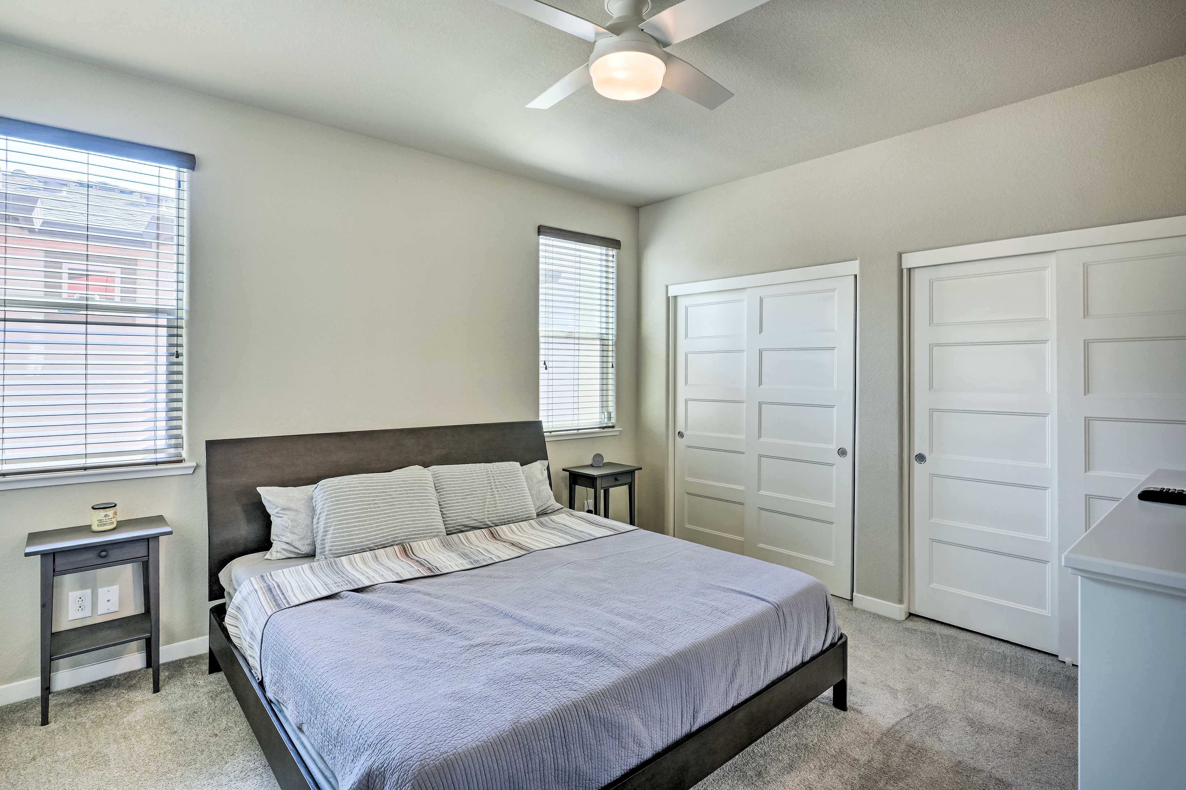 Bedroom 1 | King Bed | Smart TV w/ Cable | Laptop Workspace | 2nd Floor