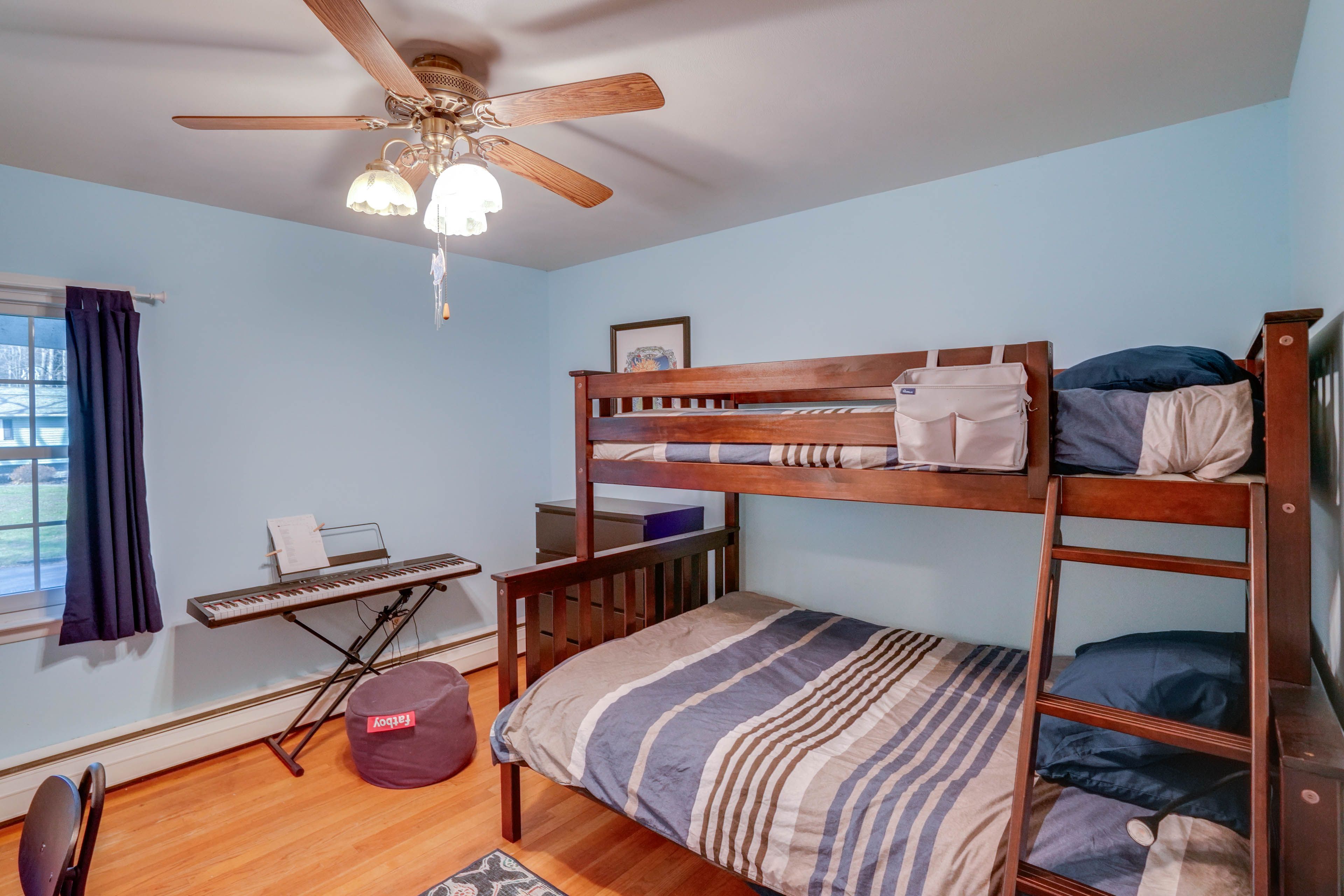 Bedroom 3 | Twin/Full Bunk Bed | 3rd Level | Home Office Space | Piano Keyboard