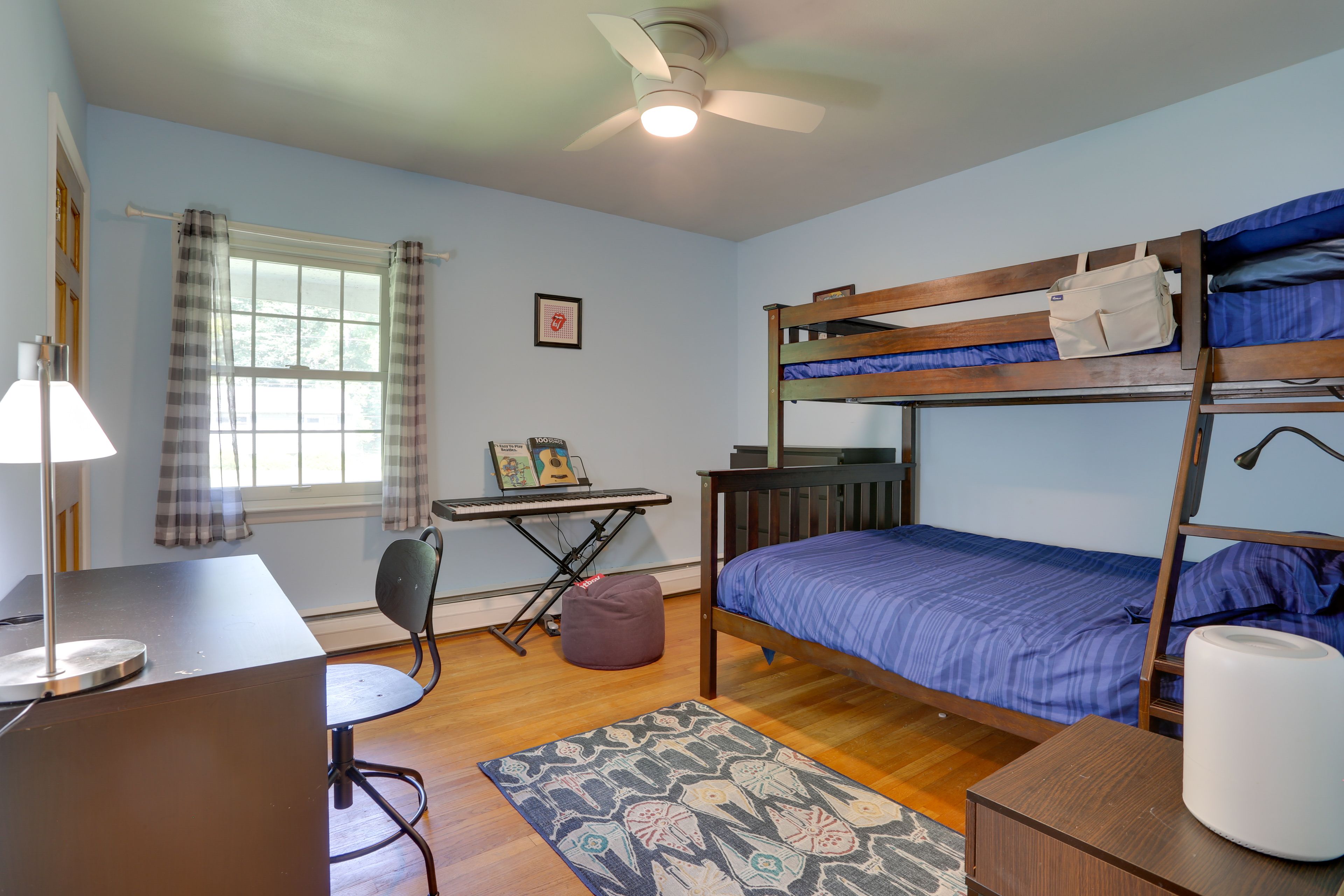 Bedroom 3 | Twin/Full Bunk Bed | 3rd Level | Home Office Space | Piano Keyboard