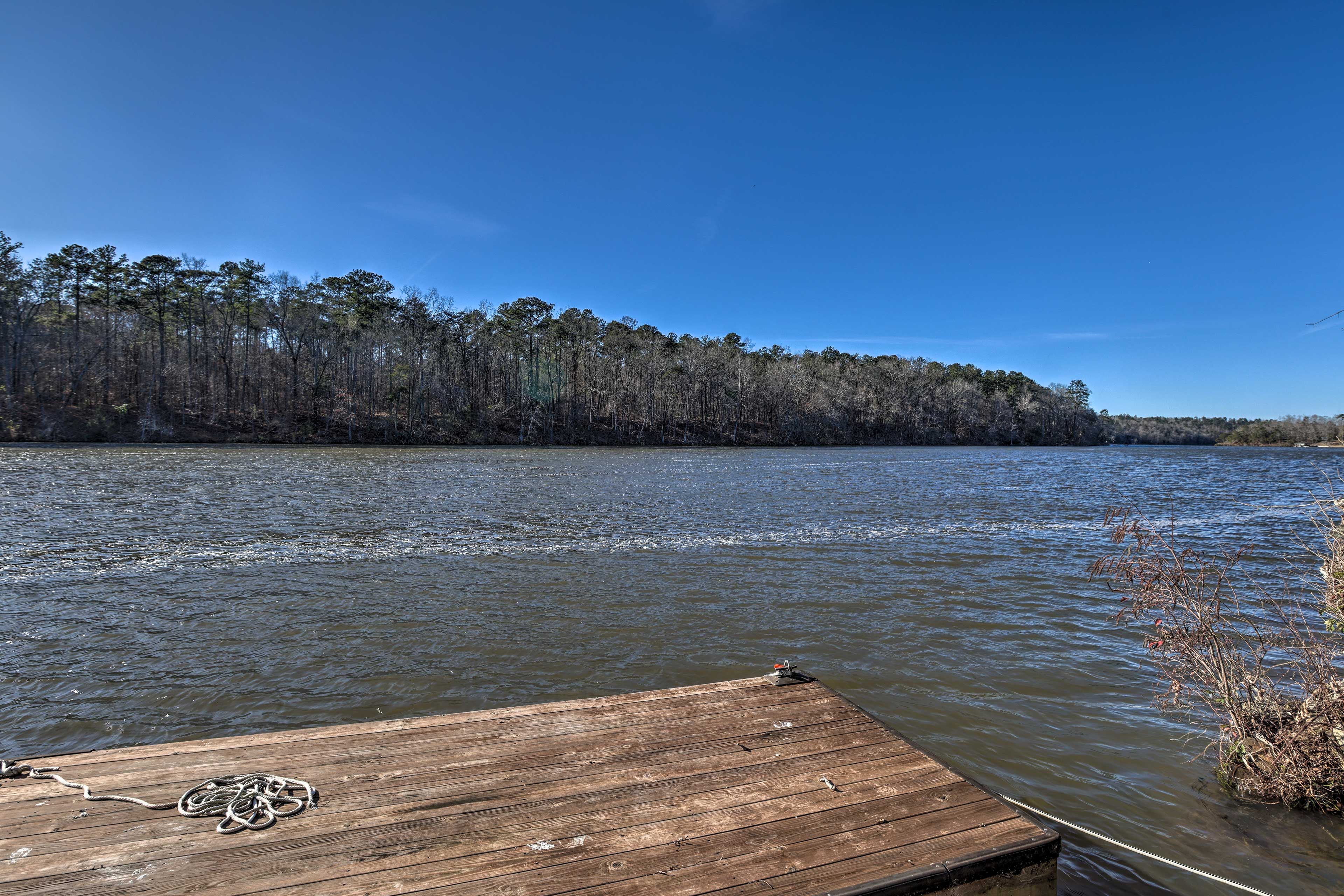 Lake Mitchell On-Site | Private Boat Dock w/ Water Slide