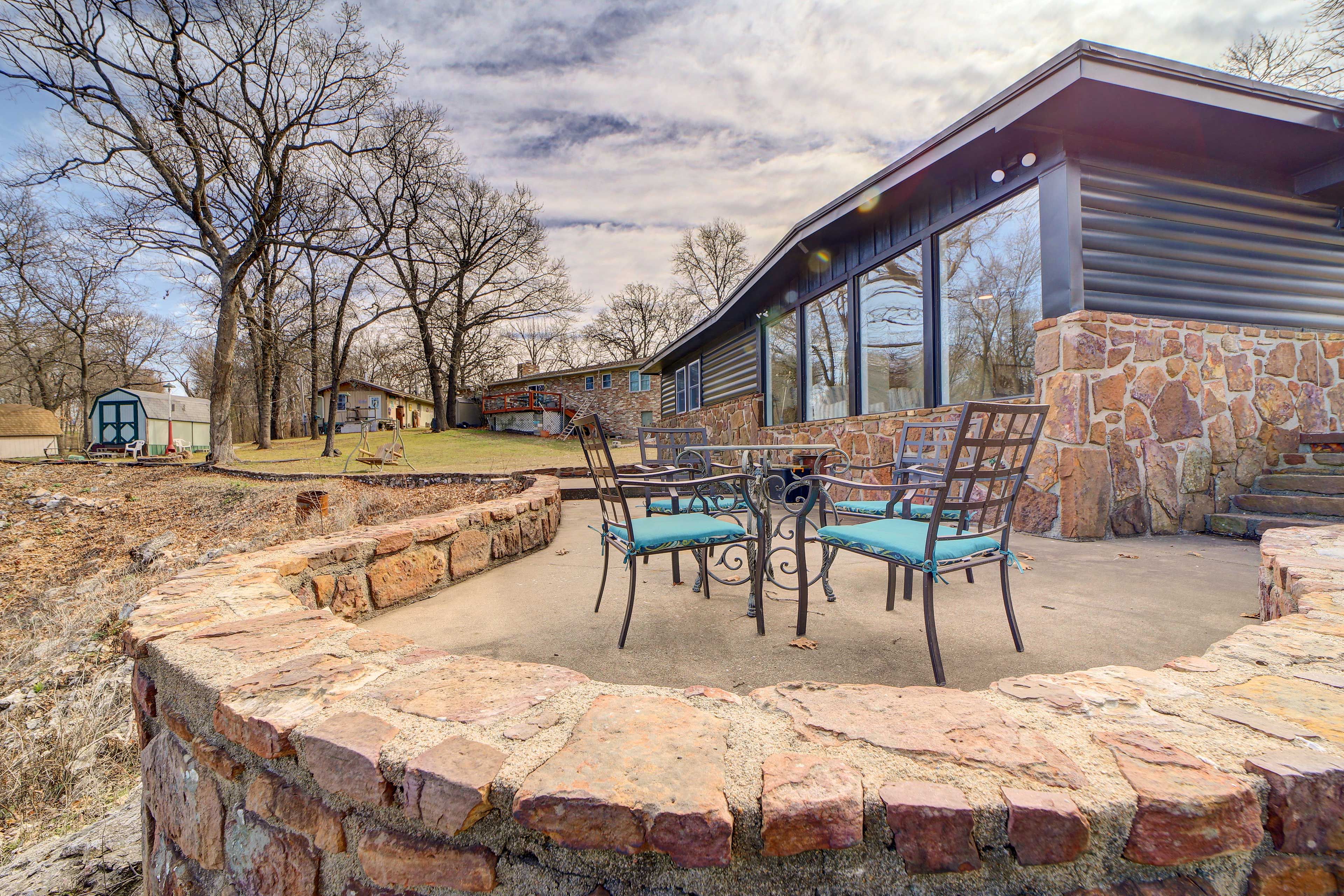 Patio | Panoramic Lake Views | Single-Story Home