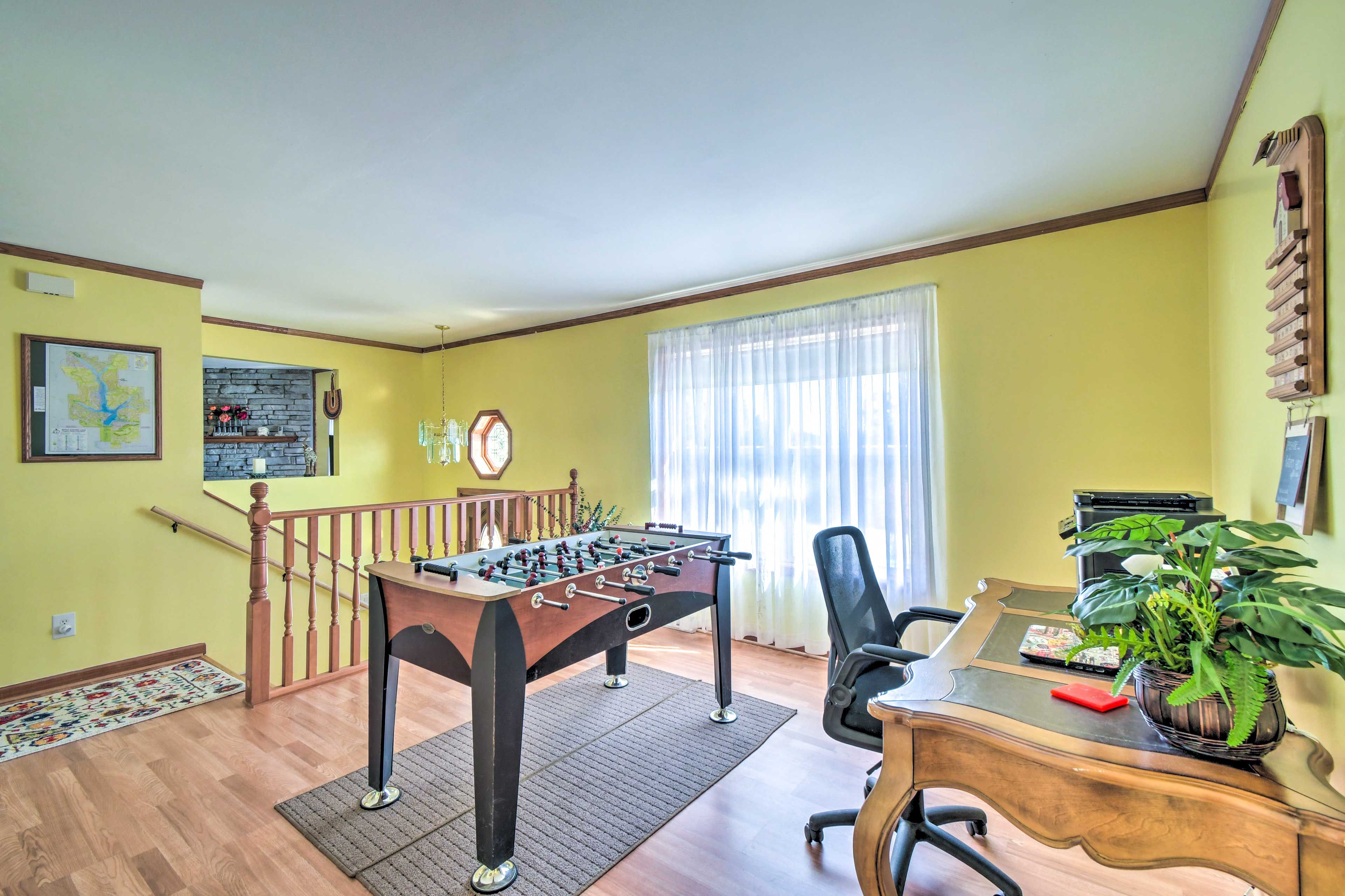 Foosball Table Area | Laptop-Friendly Workspace