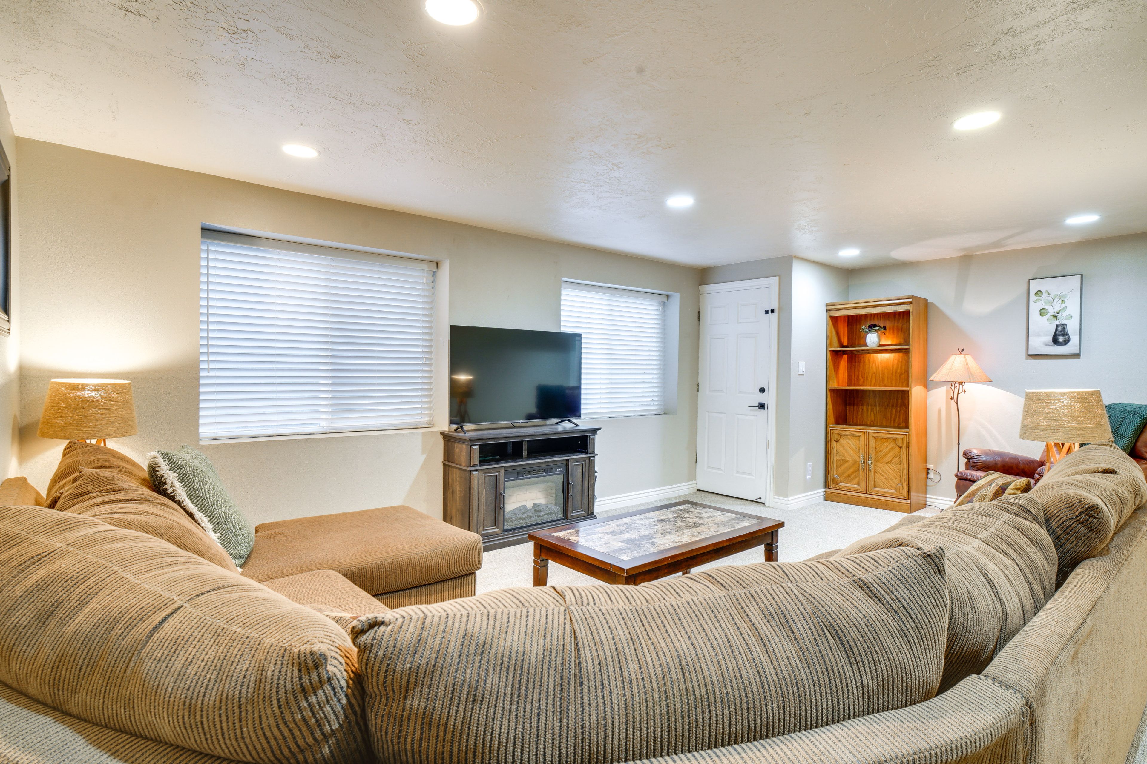 Basement Living Area | Electric Fireplace