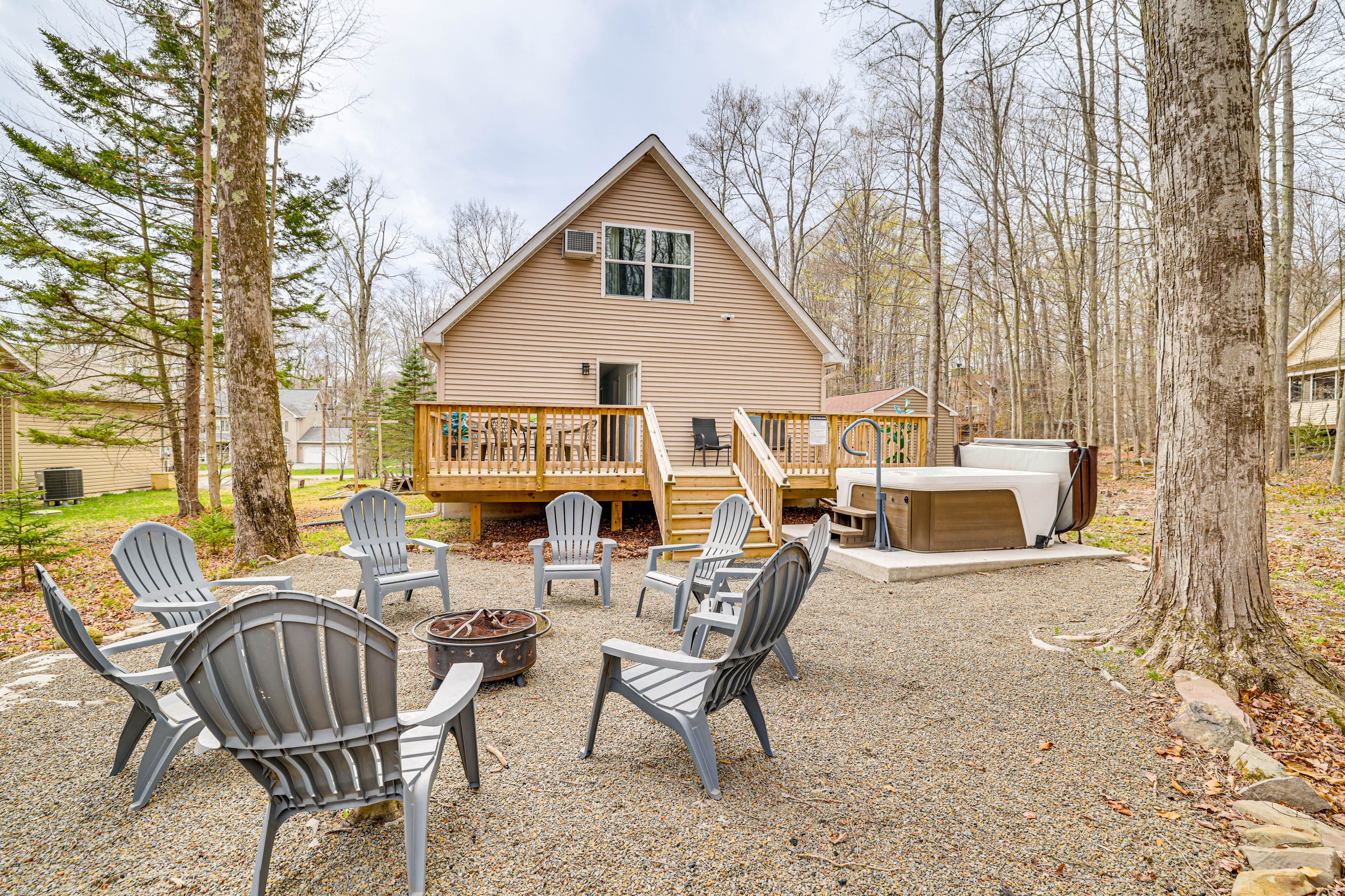 Pocono Lake Vacation Rental | 4BR | 3BA | Stairs Required | 1,872 Sq Ft