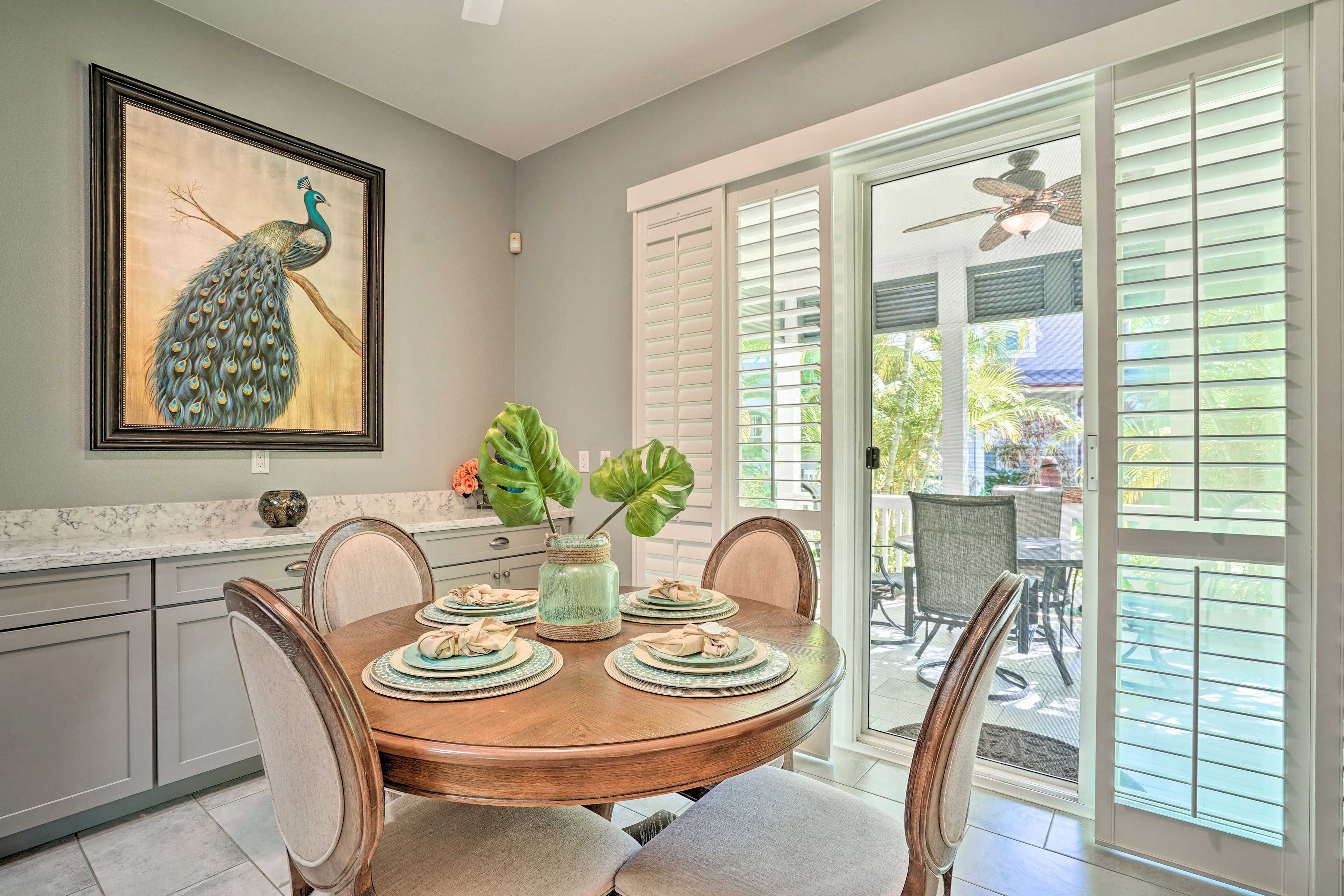 Dining Area | Dishware/Flatware | High Chair | Trash Bags/Paper Towels