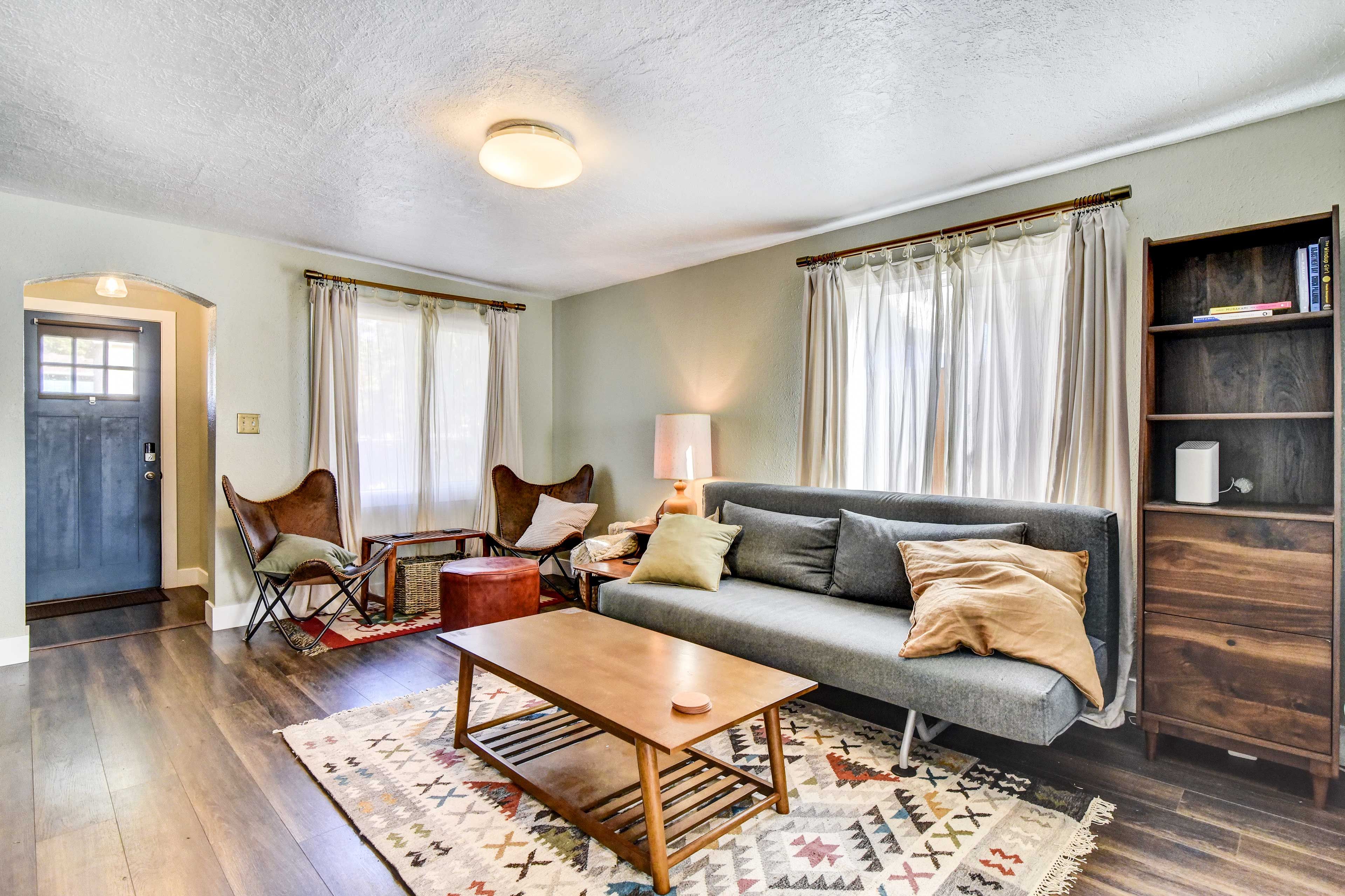 Living Room | Full Futon | Free WiFi | Windowed A/C Units | Electric Heating