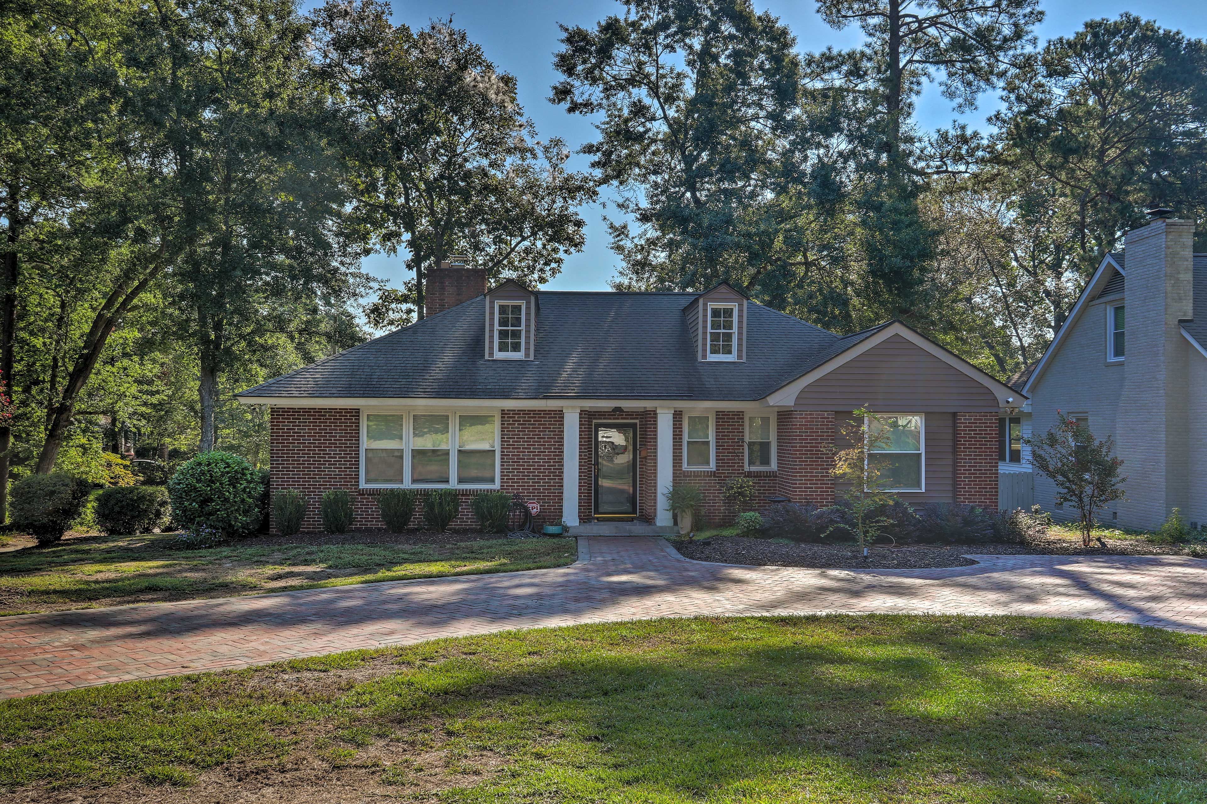 Home Exterior | Central Location | <1/2 Mi to W. Gordon Belser Arboretum