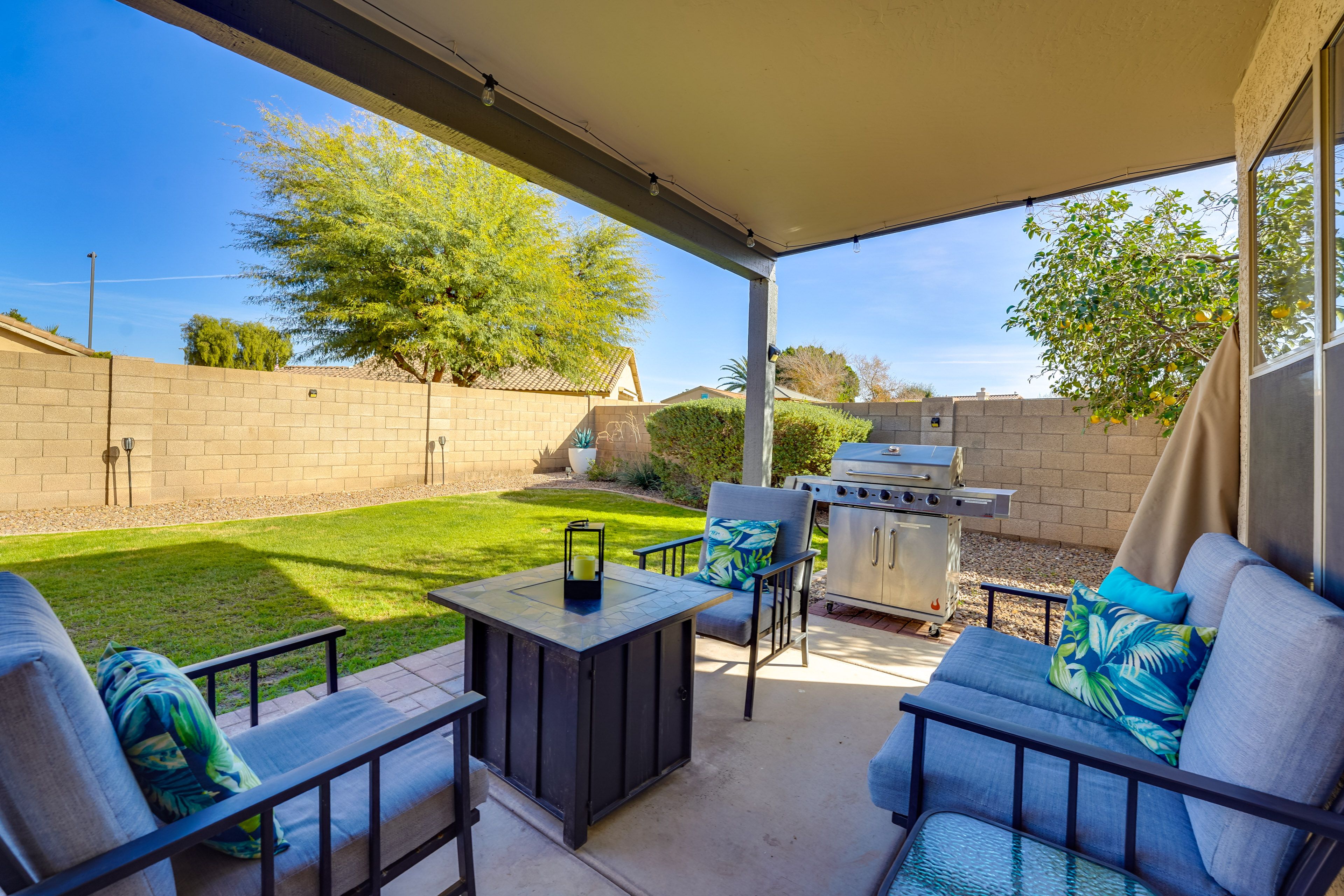 Backyard | Seating Area | Lounge Chairs | Gas Grill | Pool