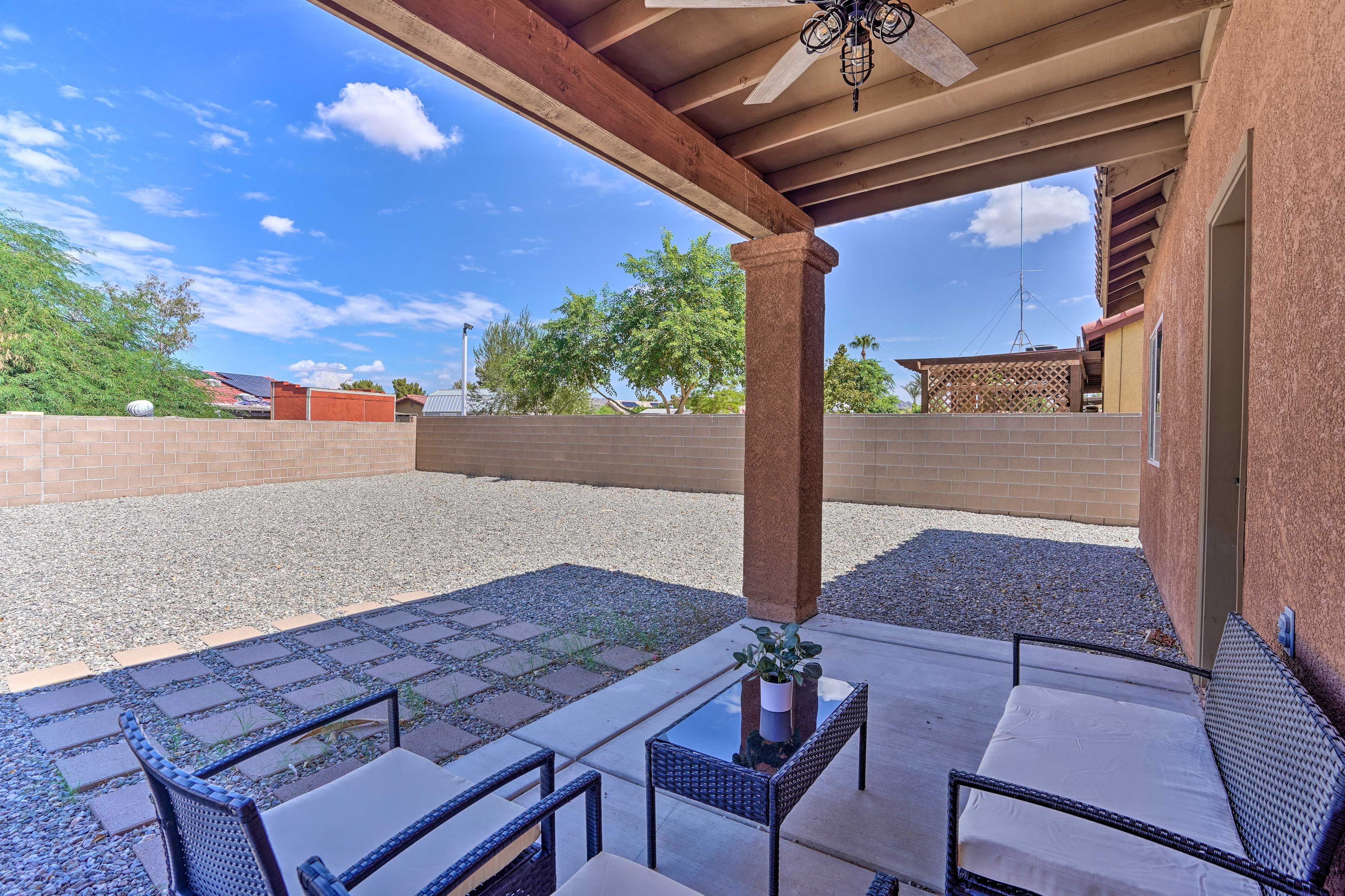 Private Yard | Covered Patio w/ Outdoor Seating