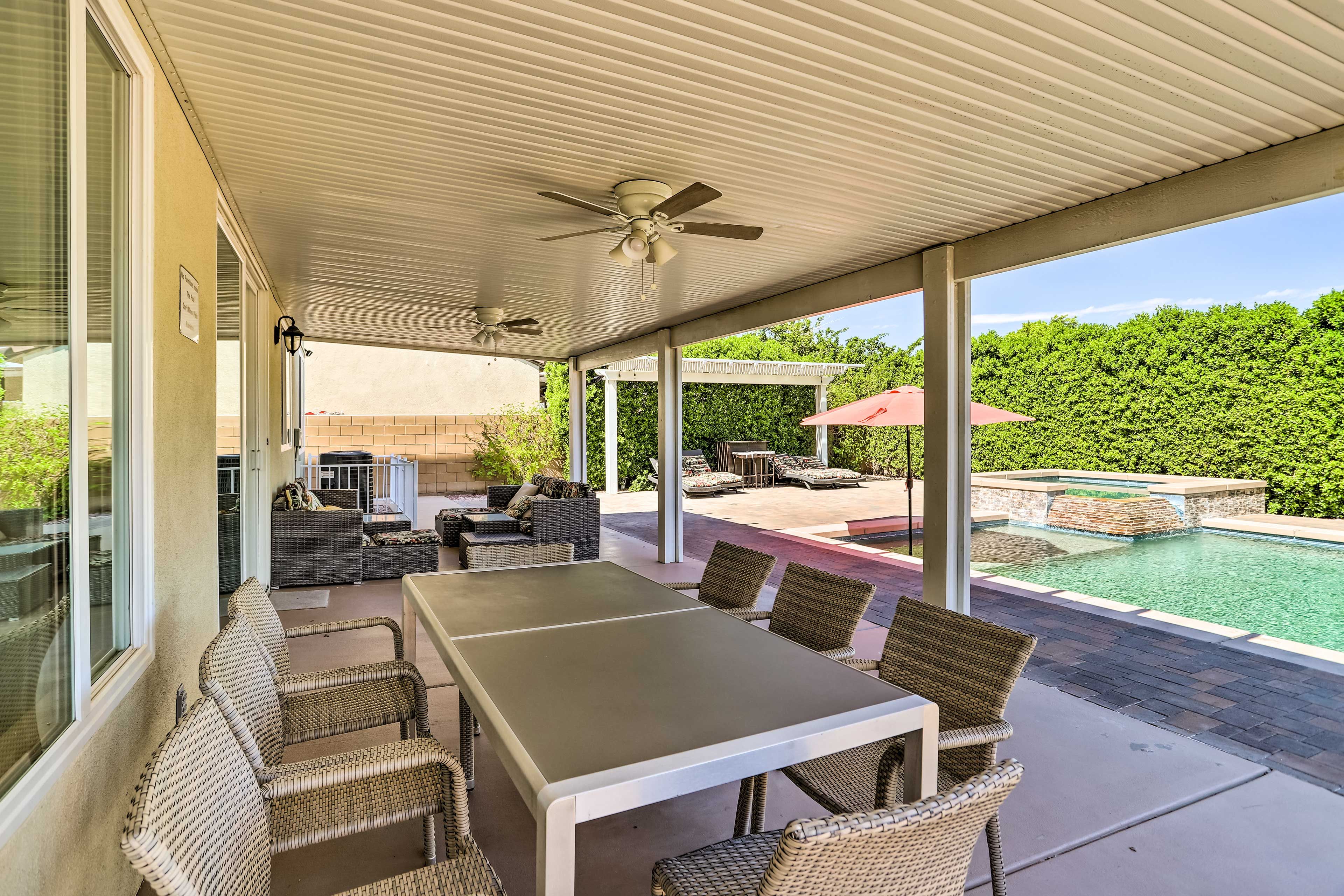 Covered Patio | Outdoor Dining Area | Patio Furniture | Gas Grill