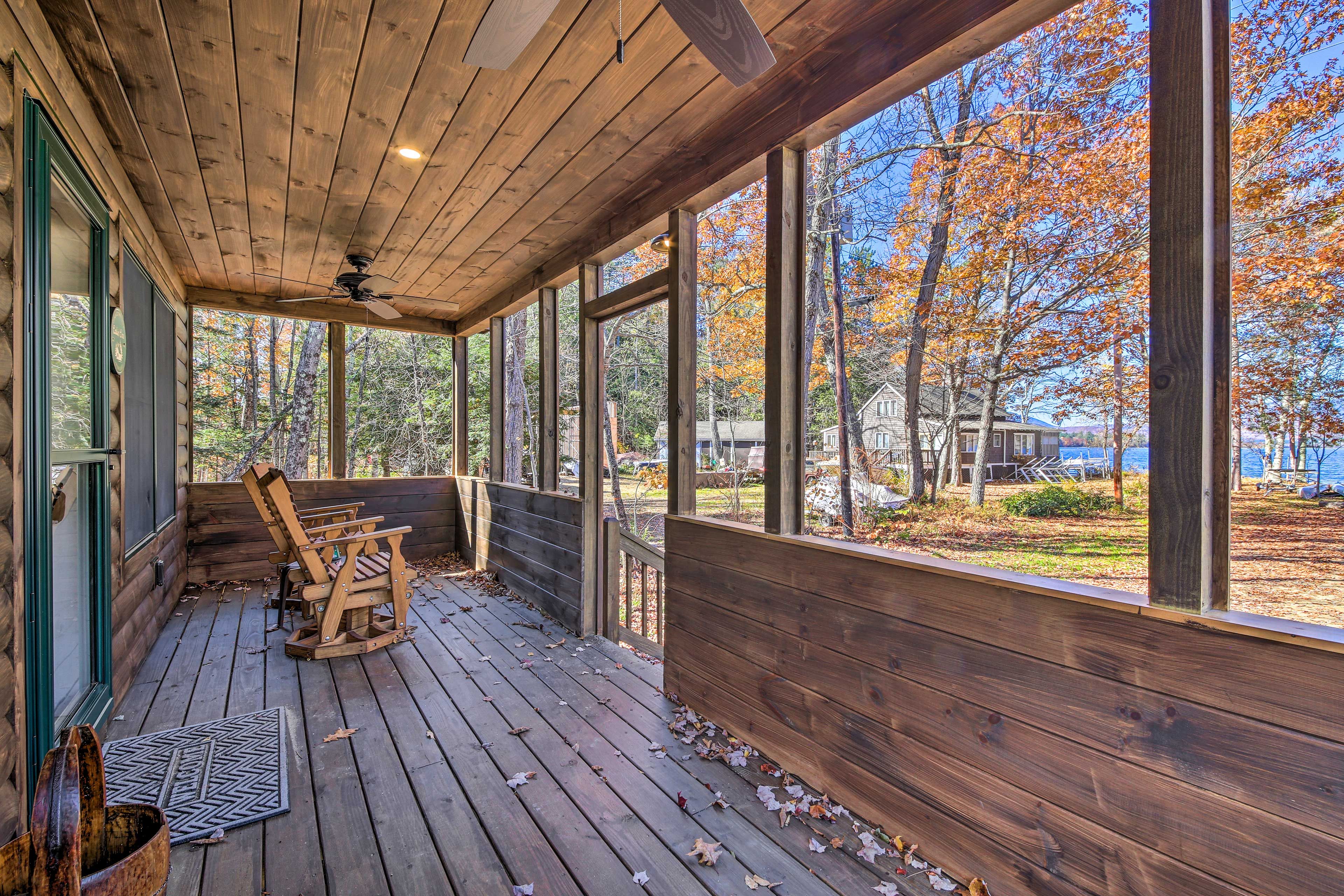 Covered Porch | Mountain & Lake Views
