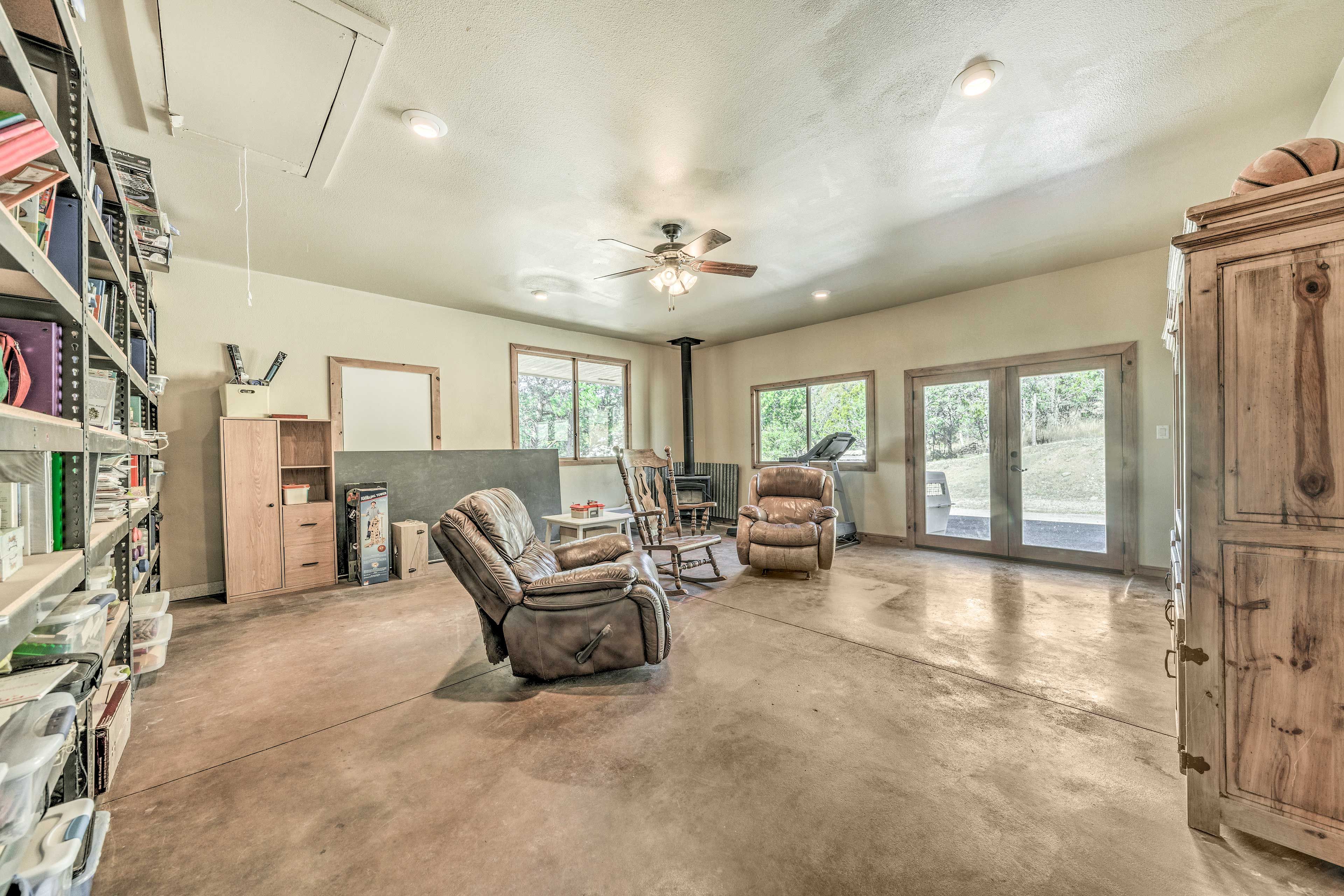 Game Room | Books & Board Games | Wood-Burning Stove