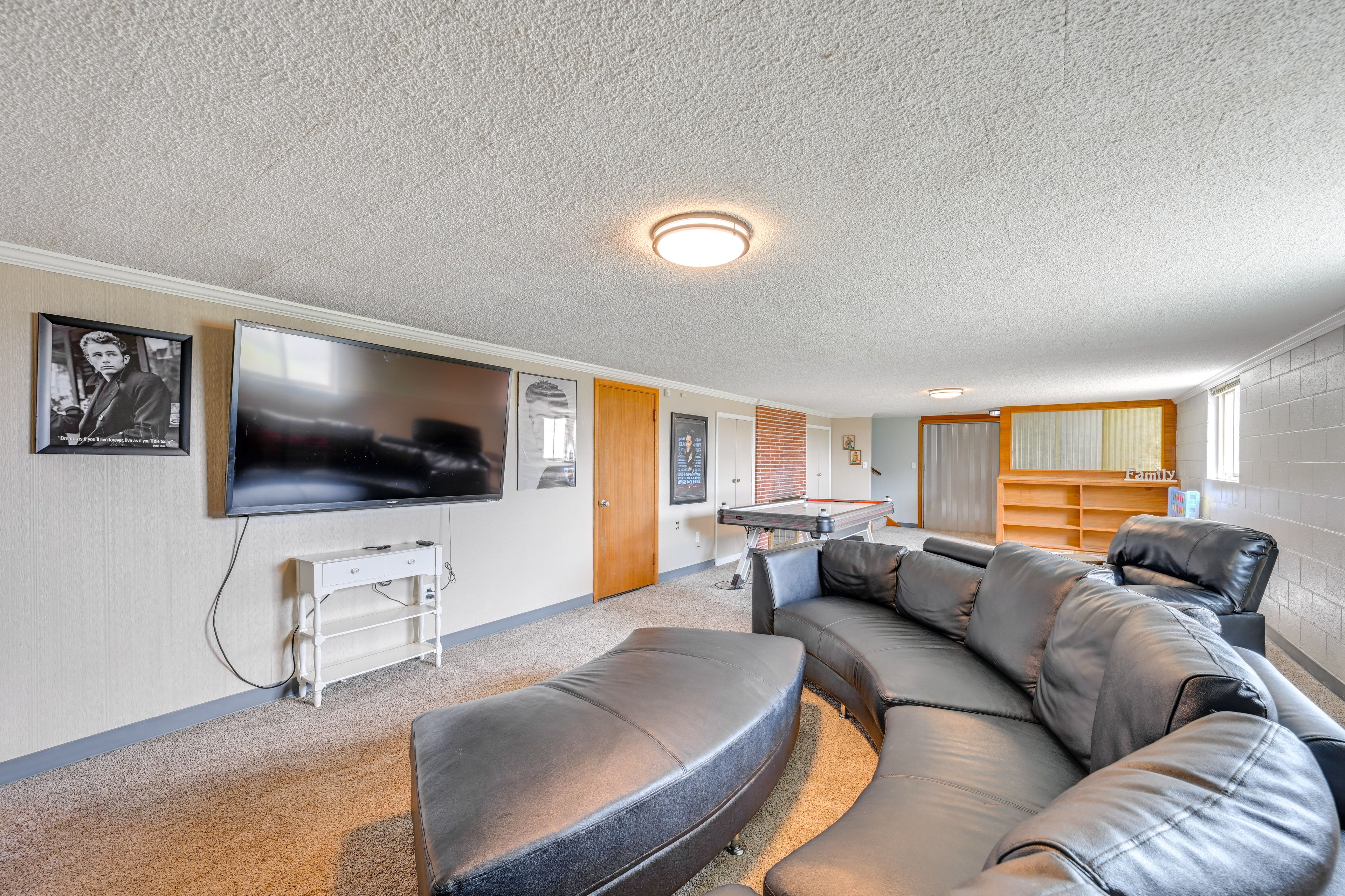Media Room | Smart TV | Air Hockey Table | Board Games | Lower Level