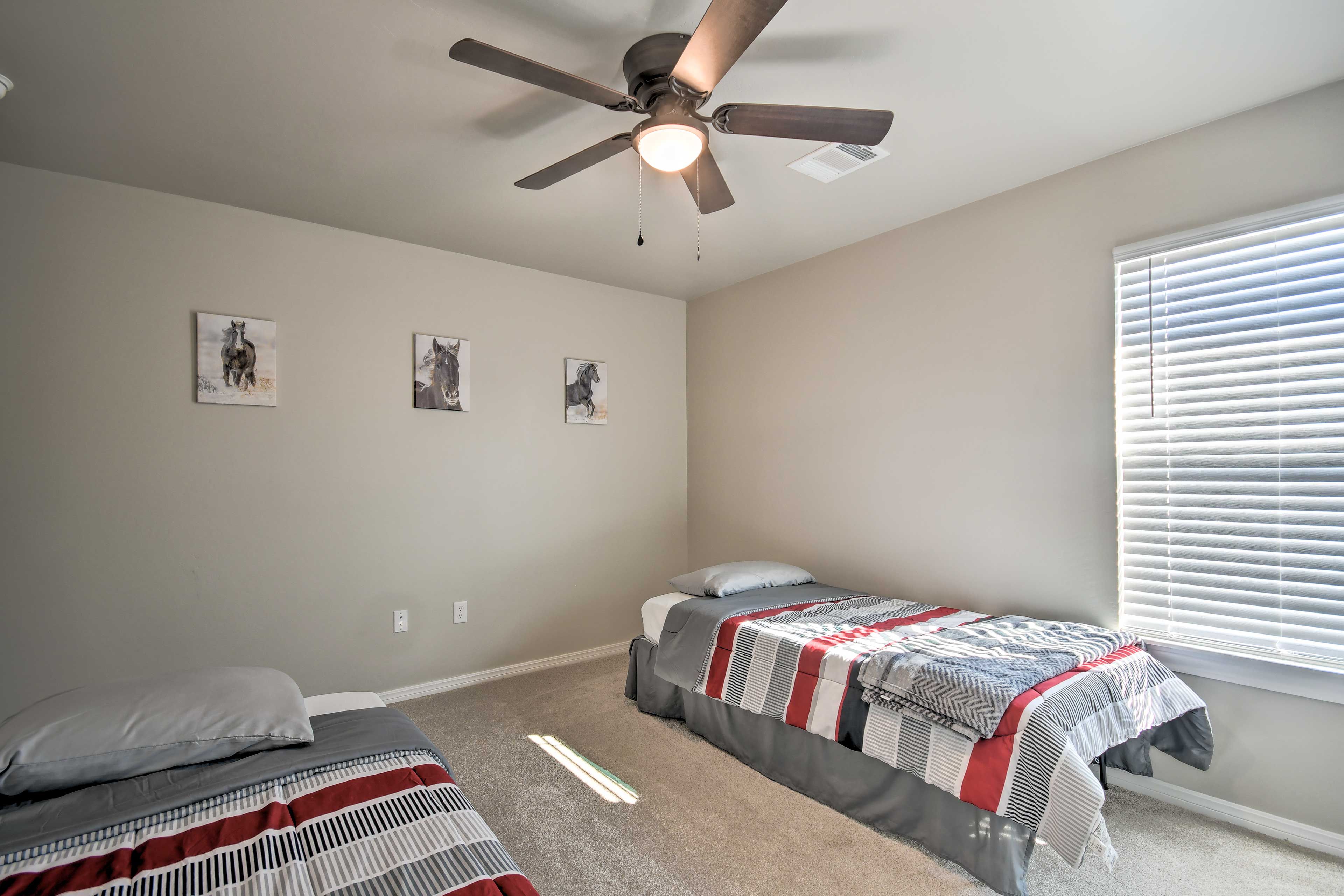 Bedroom 3 | 2 Twin Beds | Central Air Conditioning & Heating | 2nd Floor
