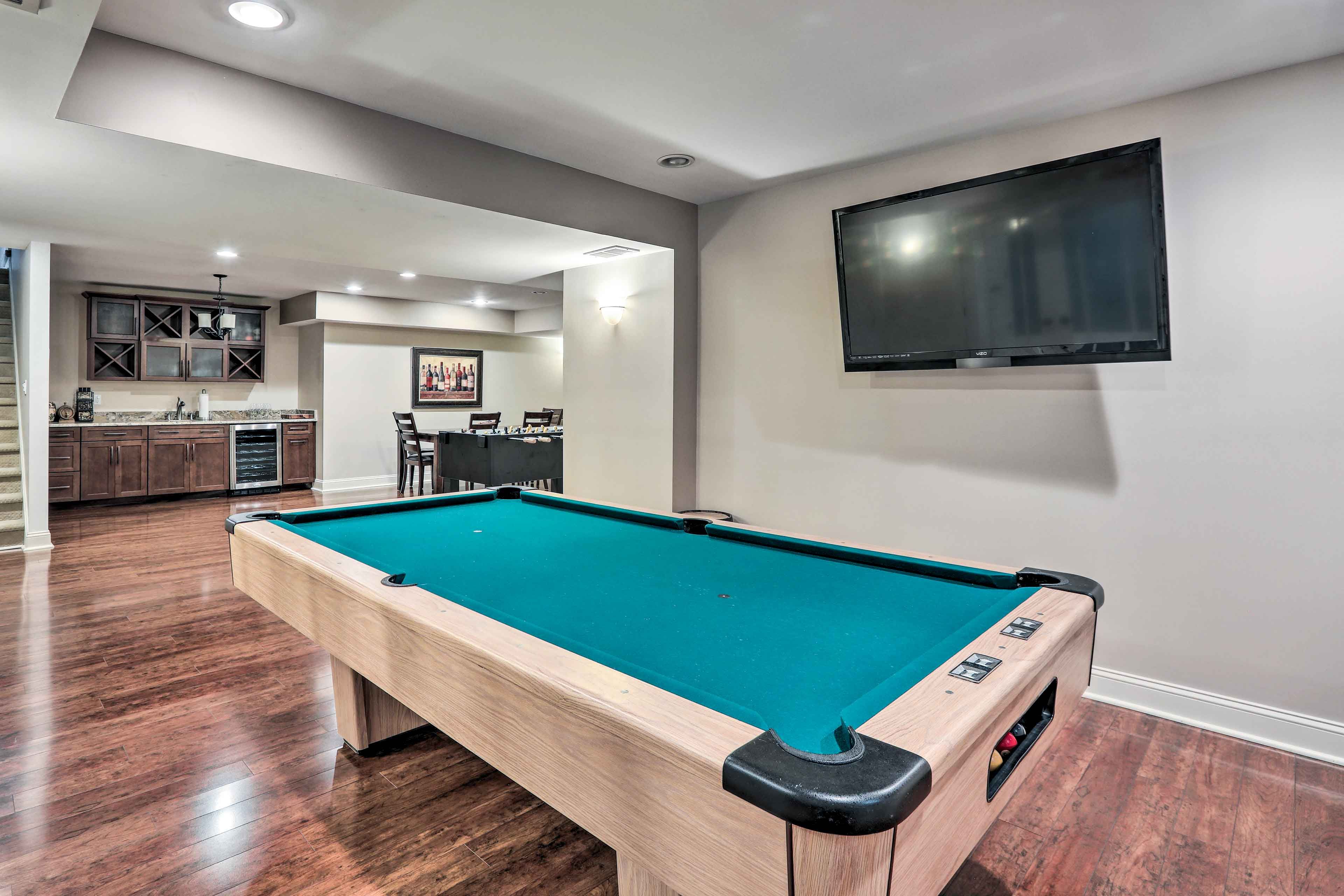 Game Room | Lower Level | Foosball | Home Theater System | 2,000 Sq Ft