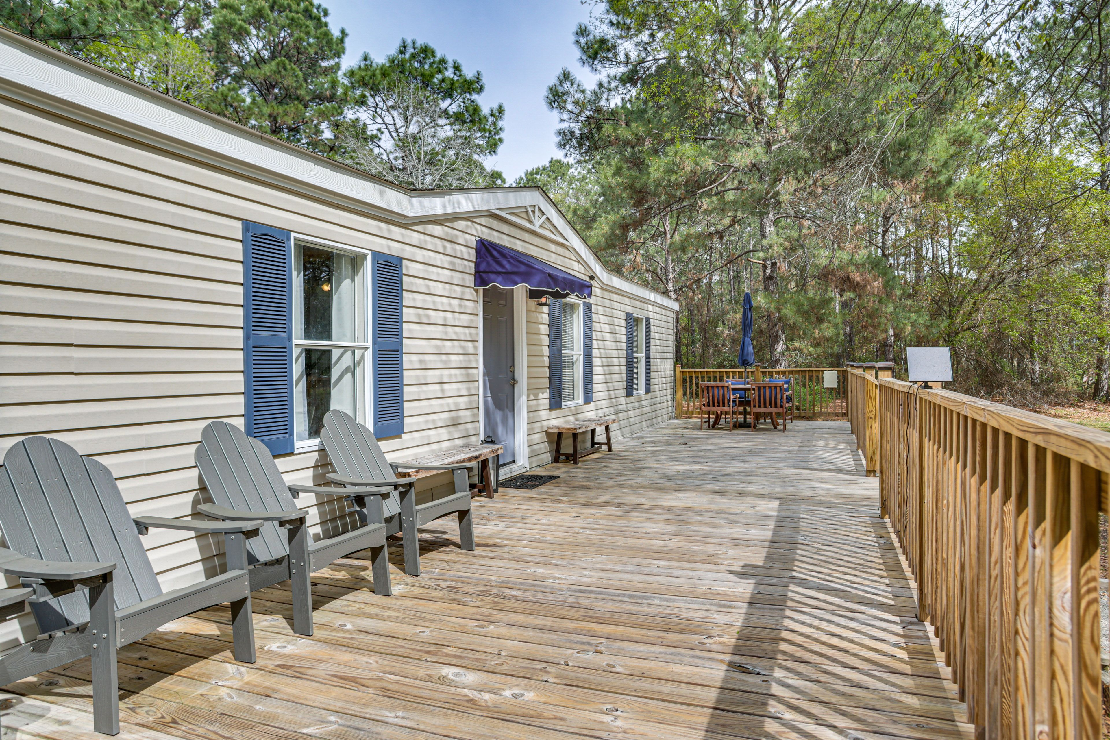 Furnished Deck | Dining & Seating | Charcoal Grill