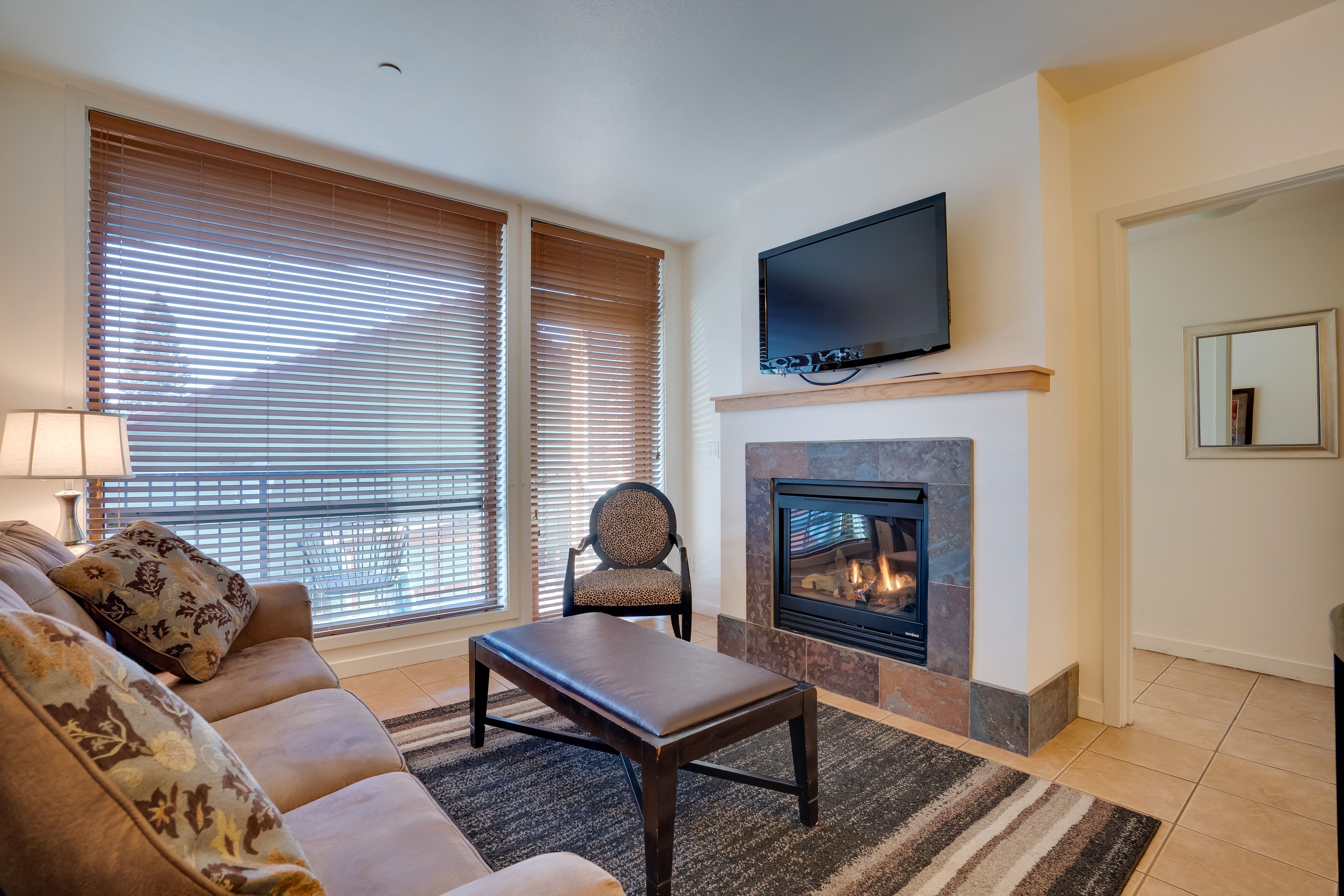 Living Room | Main Level | Gas Fireplace | Queen Sleeper Sofa