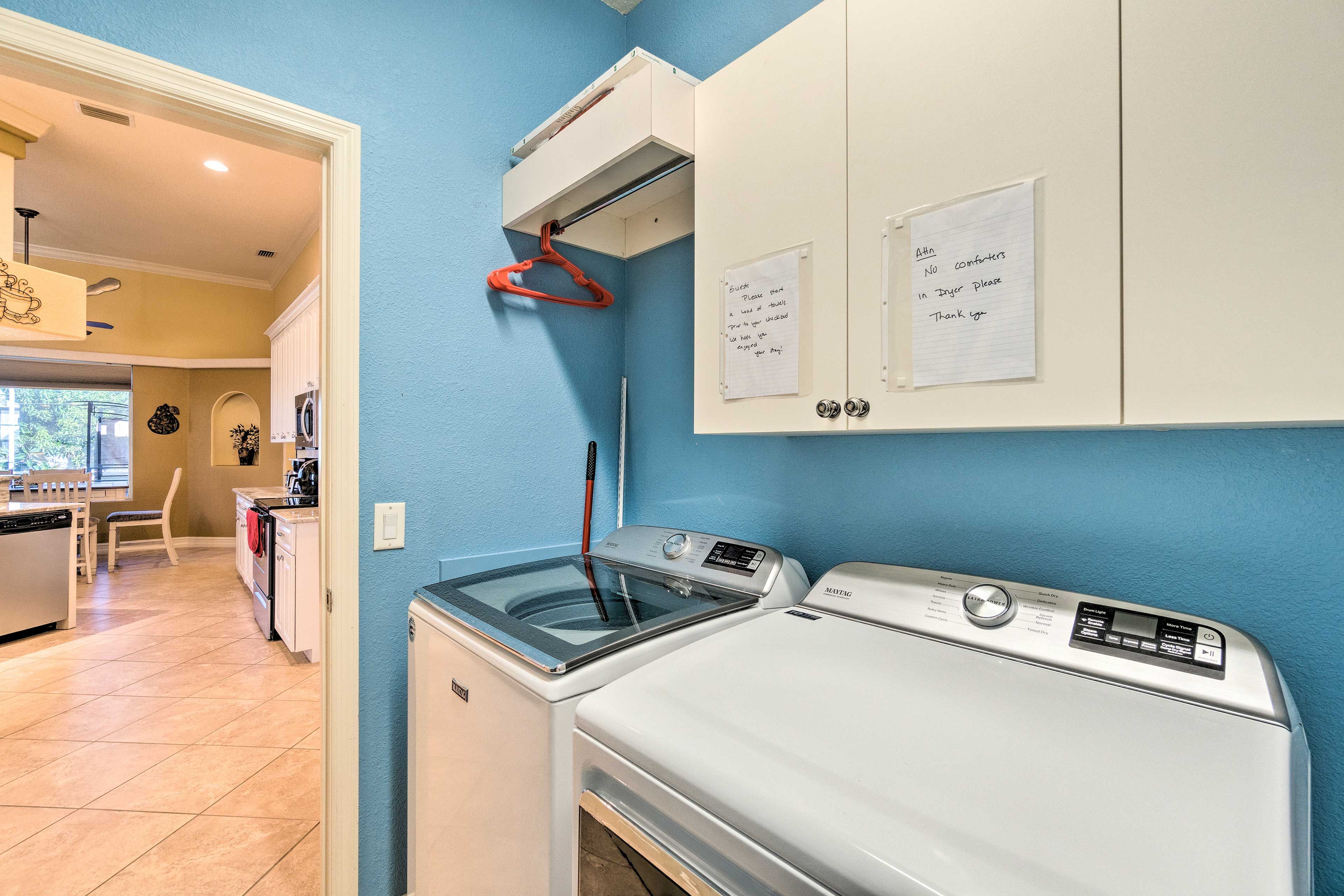 Laundry Room | Washer & Dryer | Iron & Board