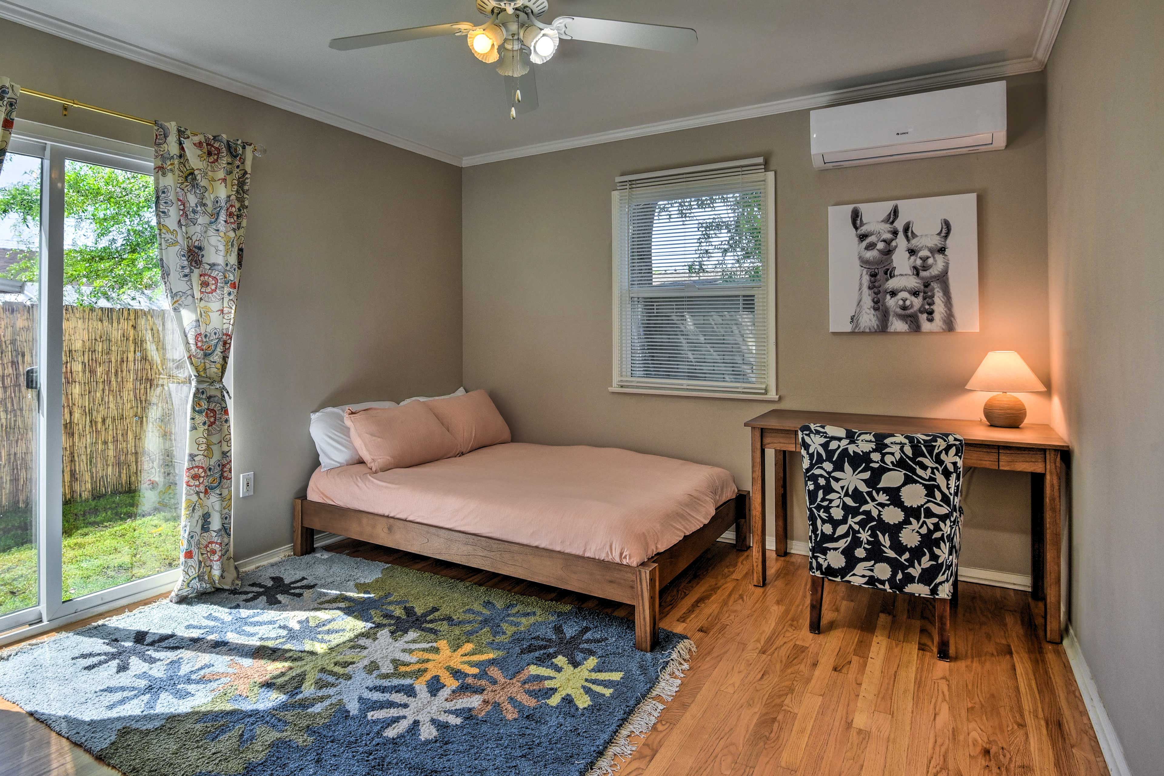 Bedroom 2 | Full Bed | Desk Workspace | Wall A/C Unit