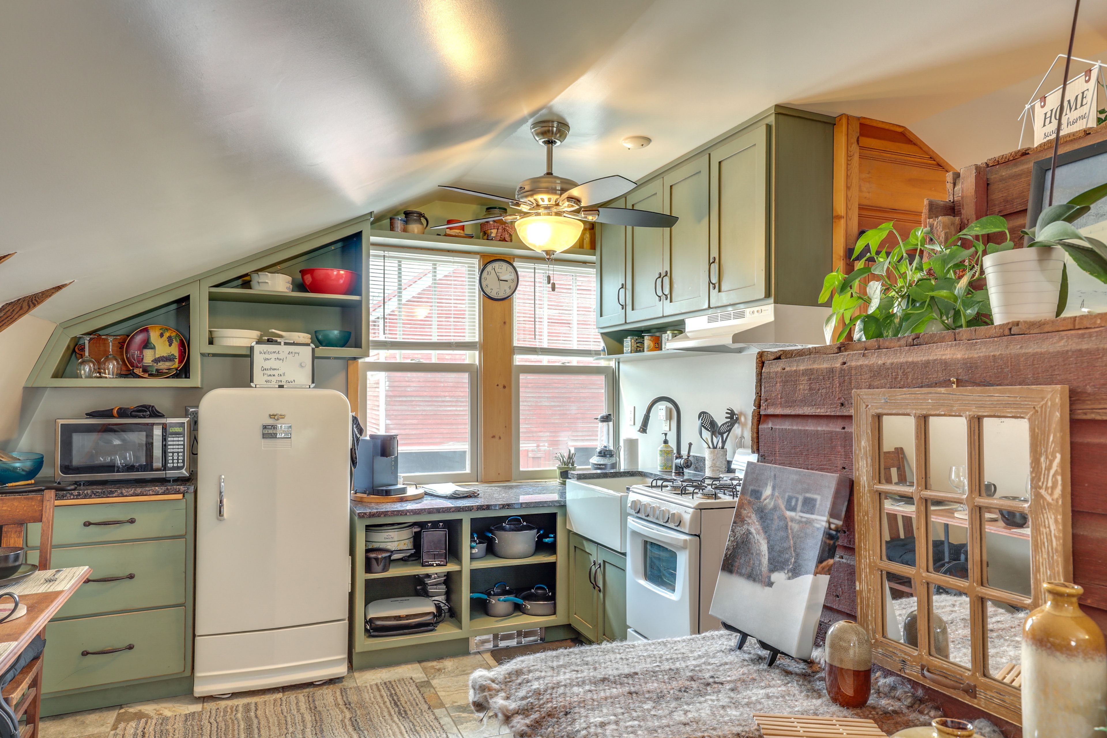 Kitchen | Keurig Coffee Maker | Wine Glasses | Microwave