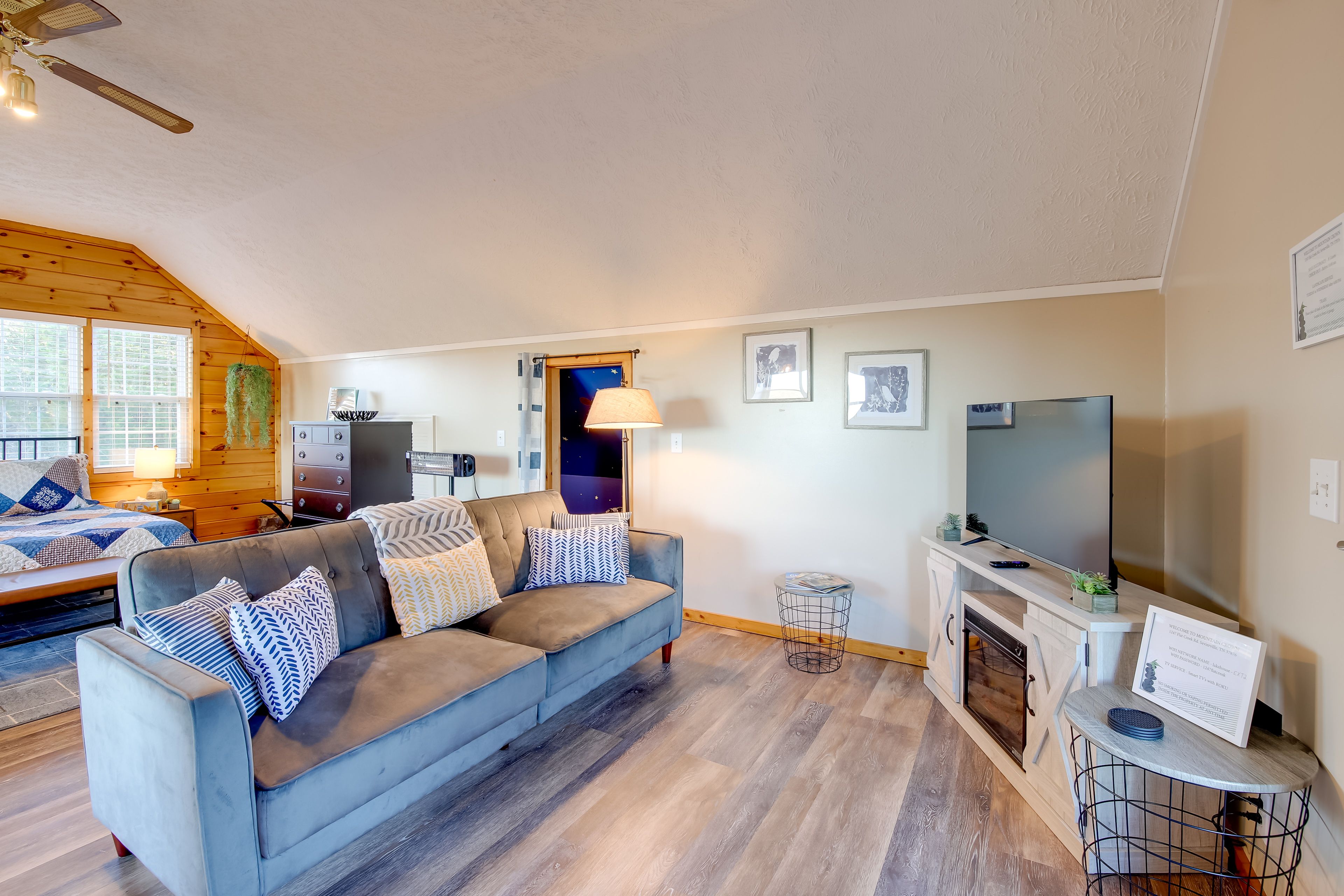 Living Area | Smart TV | Electric Fireplace