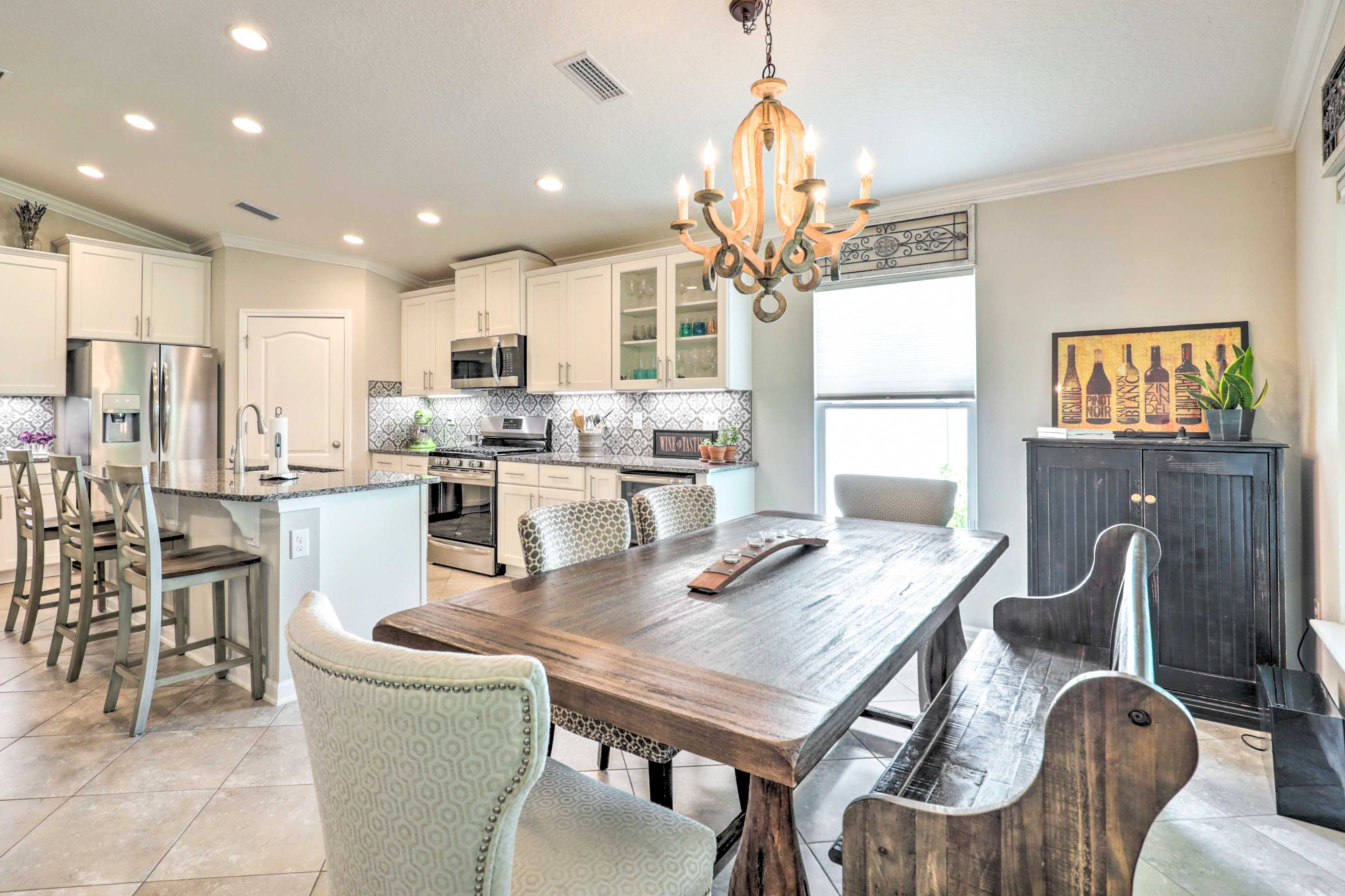 Dining Area | Dishware/Flatware | High Chair | Trash Bags/Paper Towels