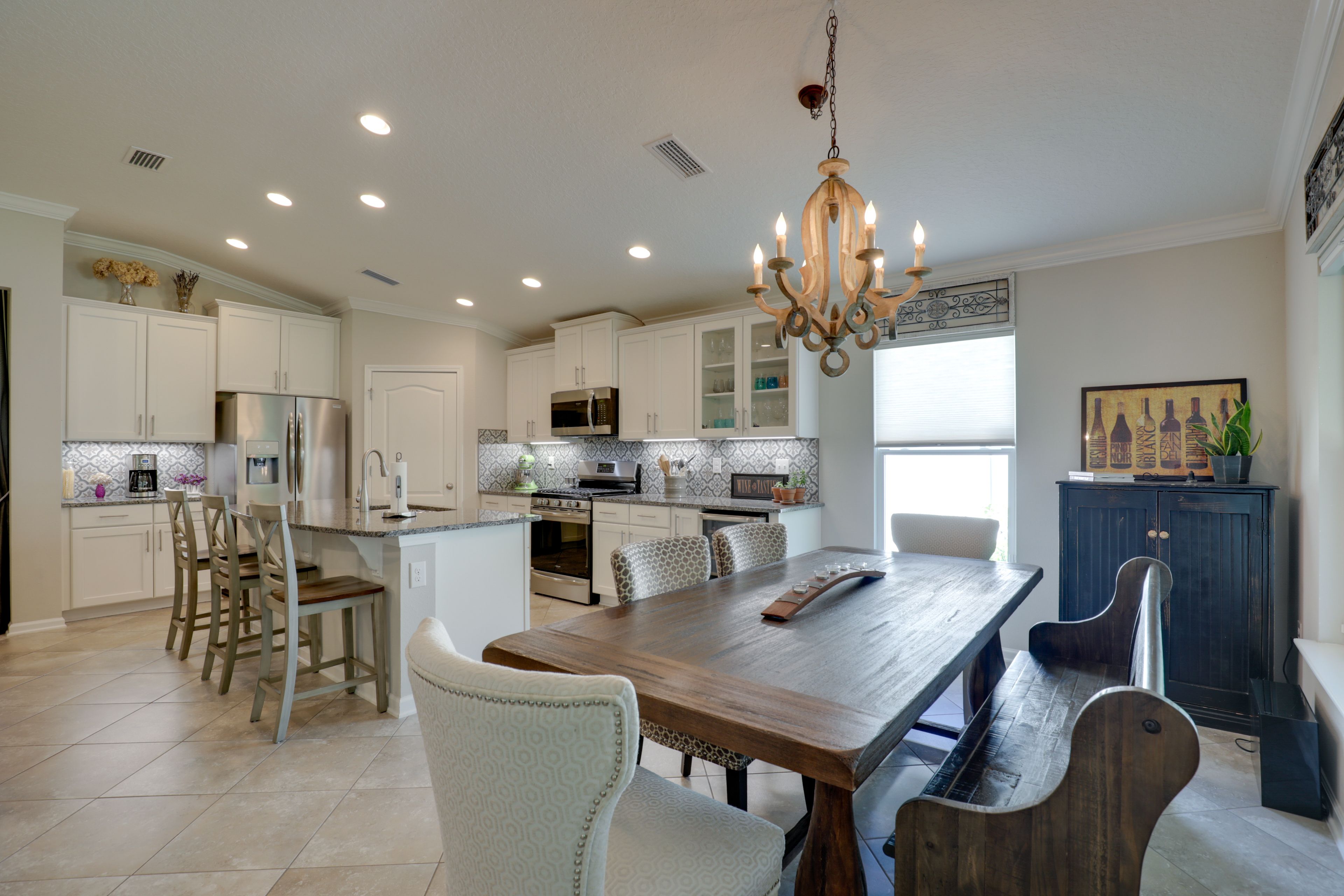 Dining Area | Dishware/Flatware | High Chair | Trash Bags/Paper Towels