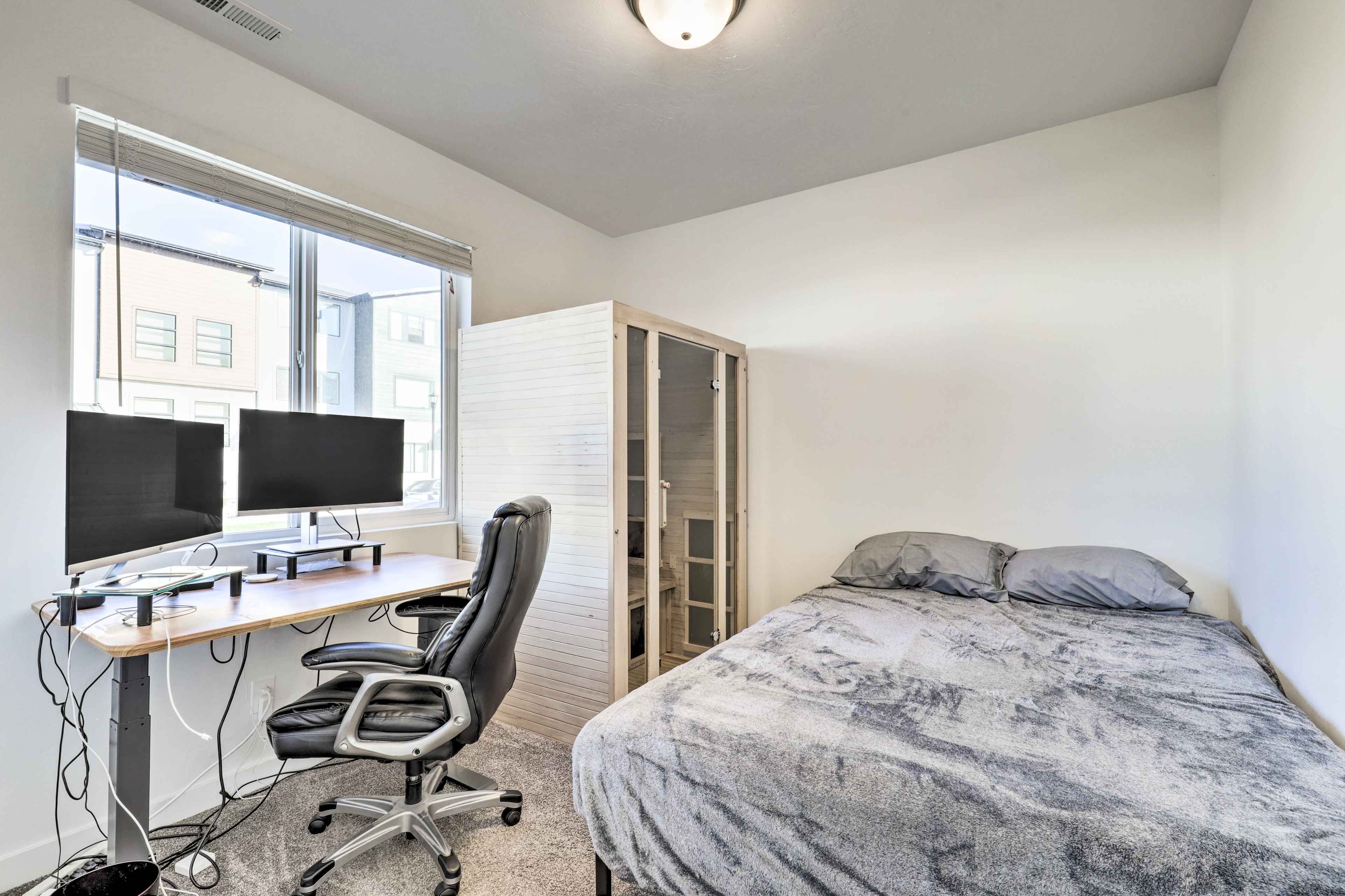 Bedroom 2 | Queen Bed | Sauna | Home Office Space