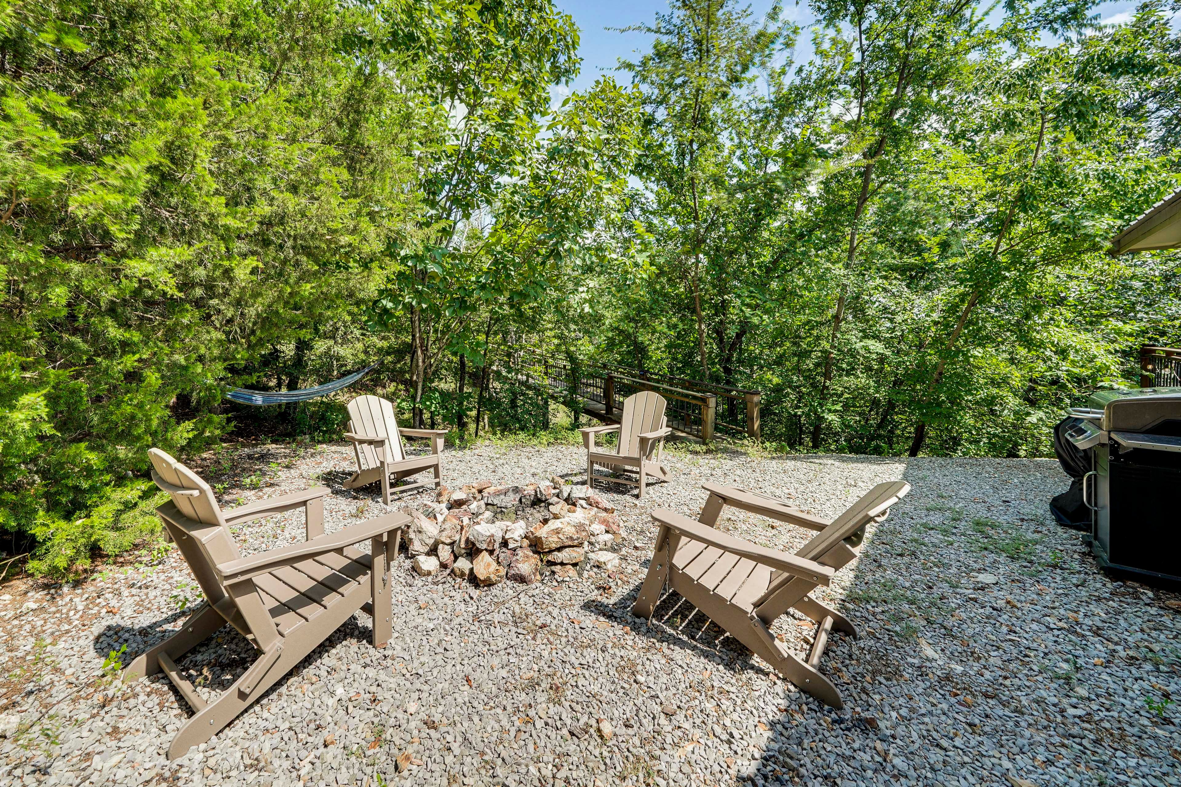 Cabin Exterior | Wood-Burning Fire Pit | Charcoal Grill
