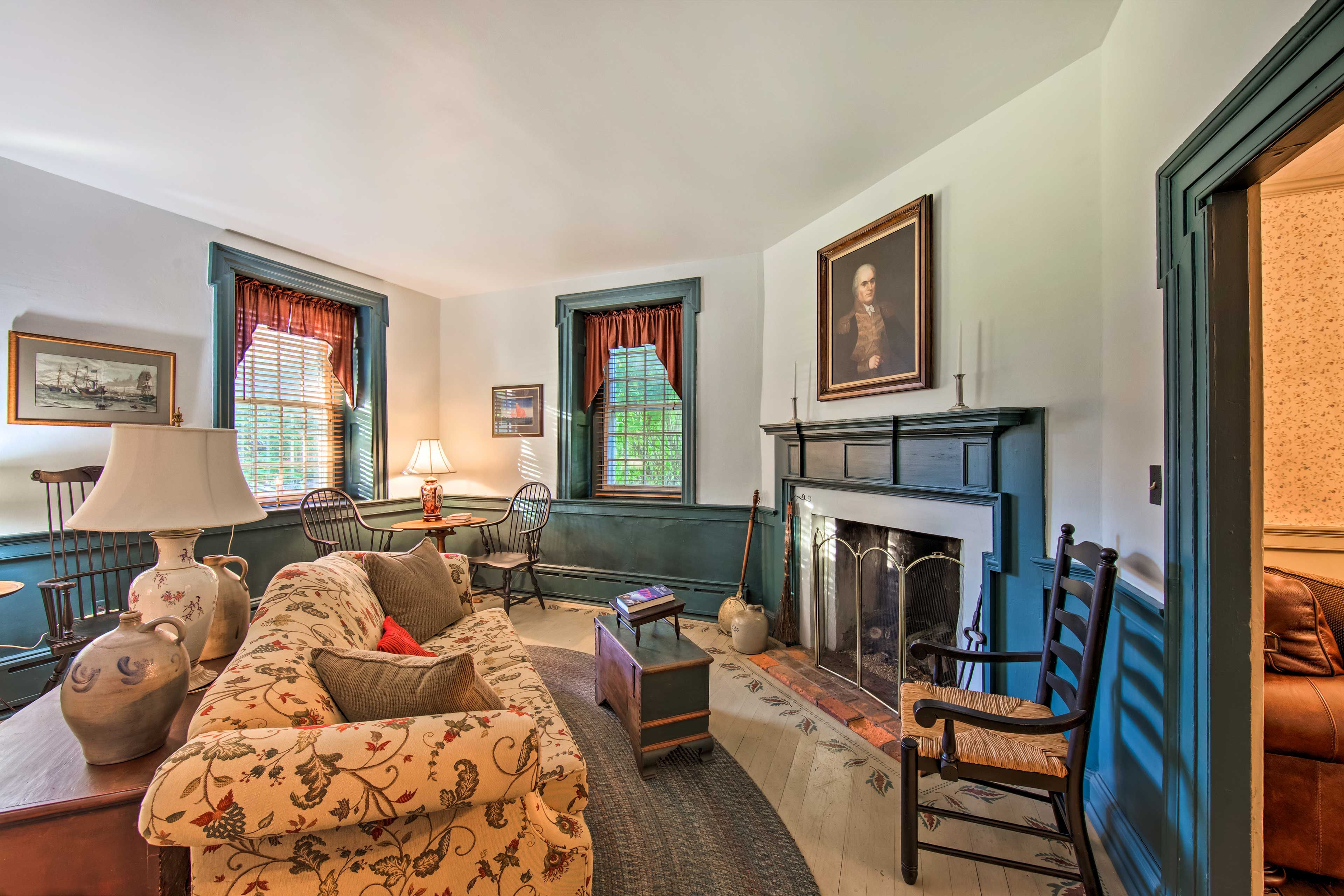 Living Room | Wood-Burning Fireplace