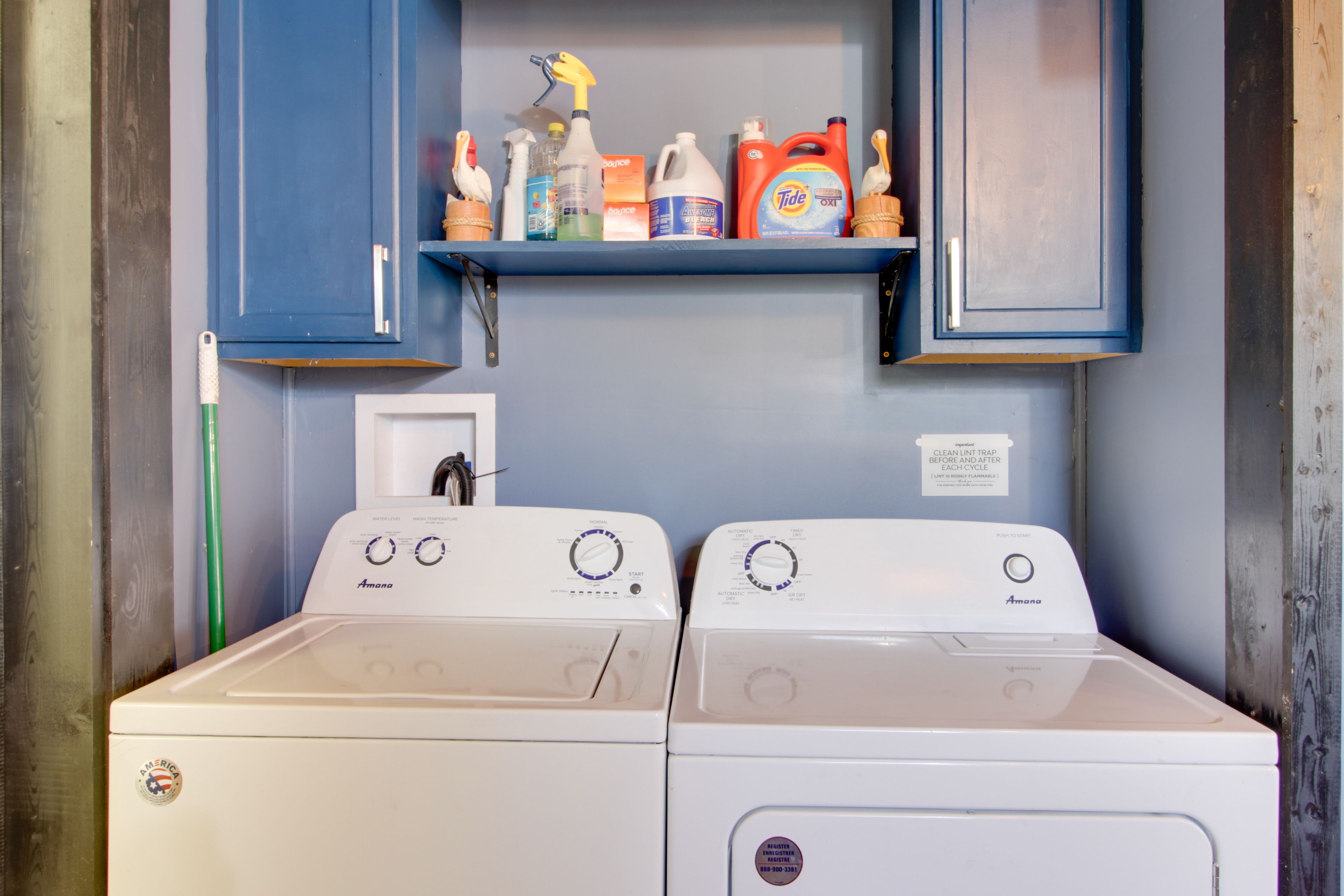 Laundry Area | Washer/Dryer | Hangers | Trash Bags/Paper Towels