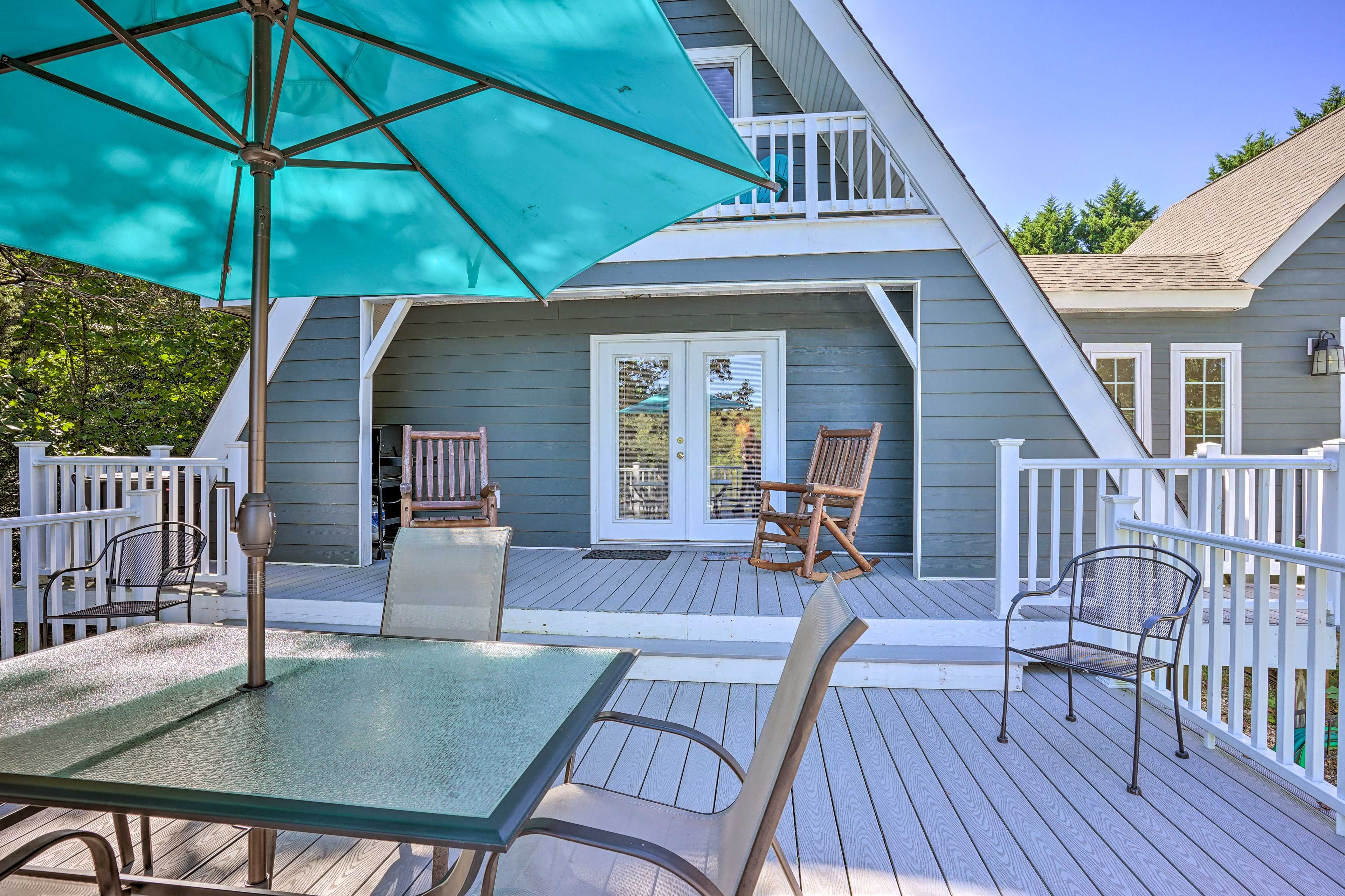 Spacious Deck | Gas Grill | Water Views