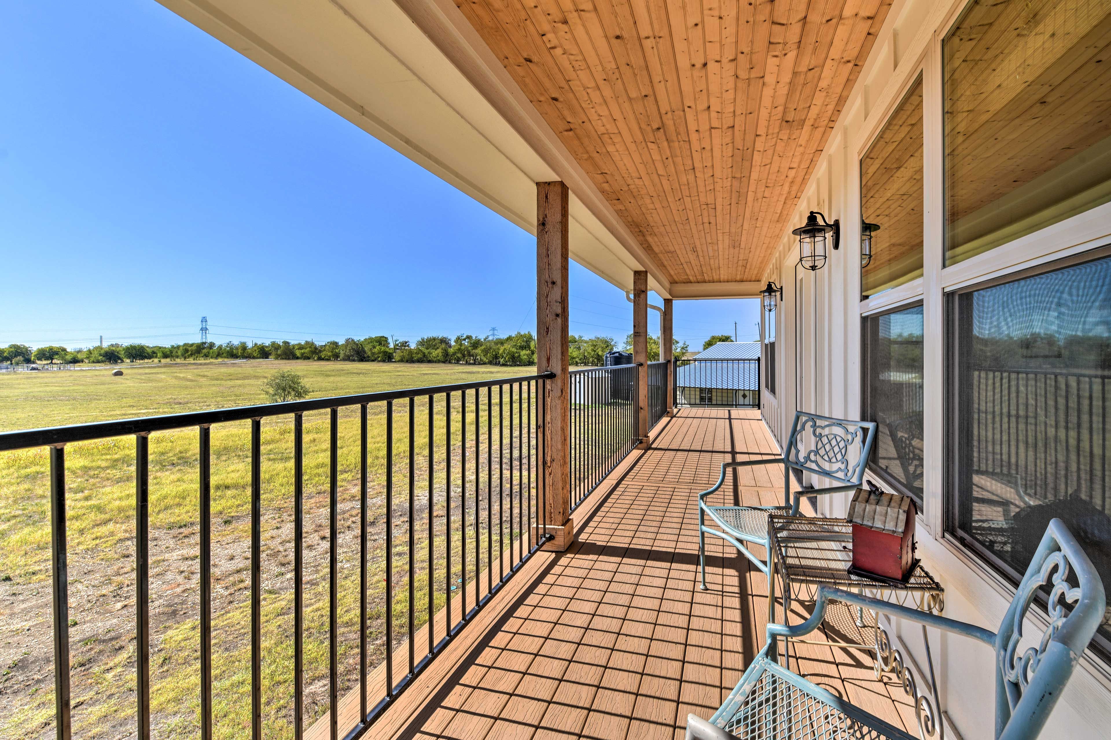 Private Balcony | Pasture & Pond Views