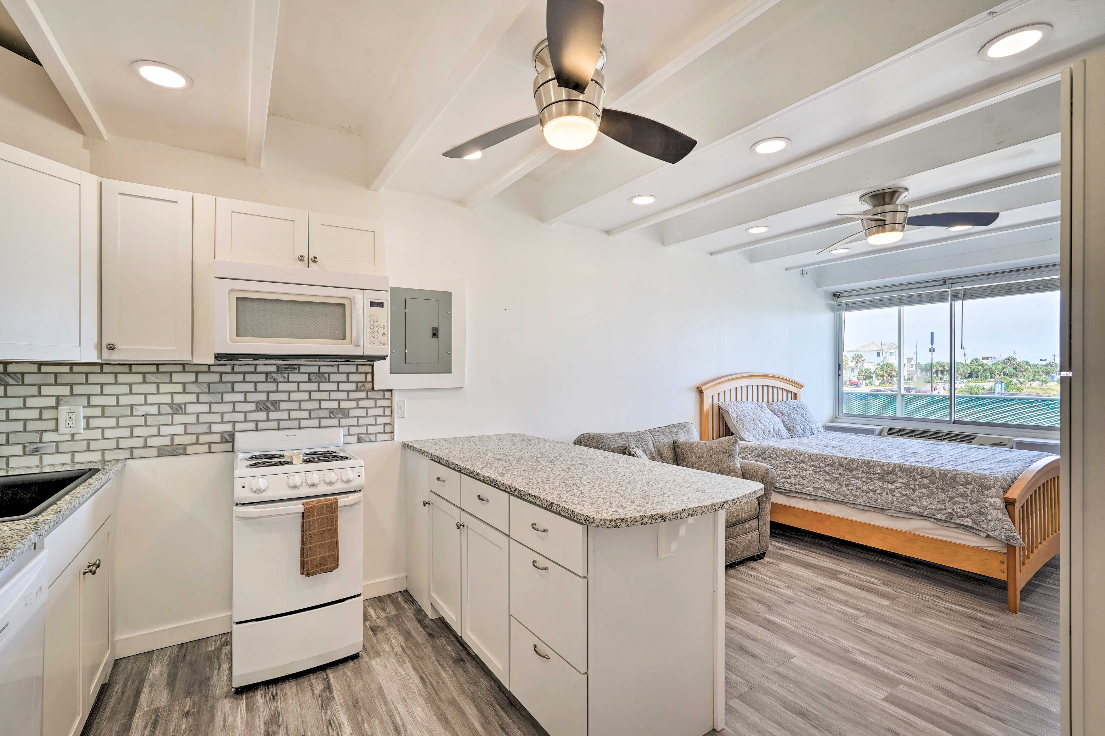 Kitchen | Fully Equipped | Elevator Access to 2nd-Floor Unit | Free WiFi