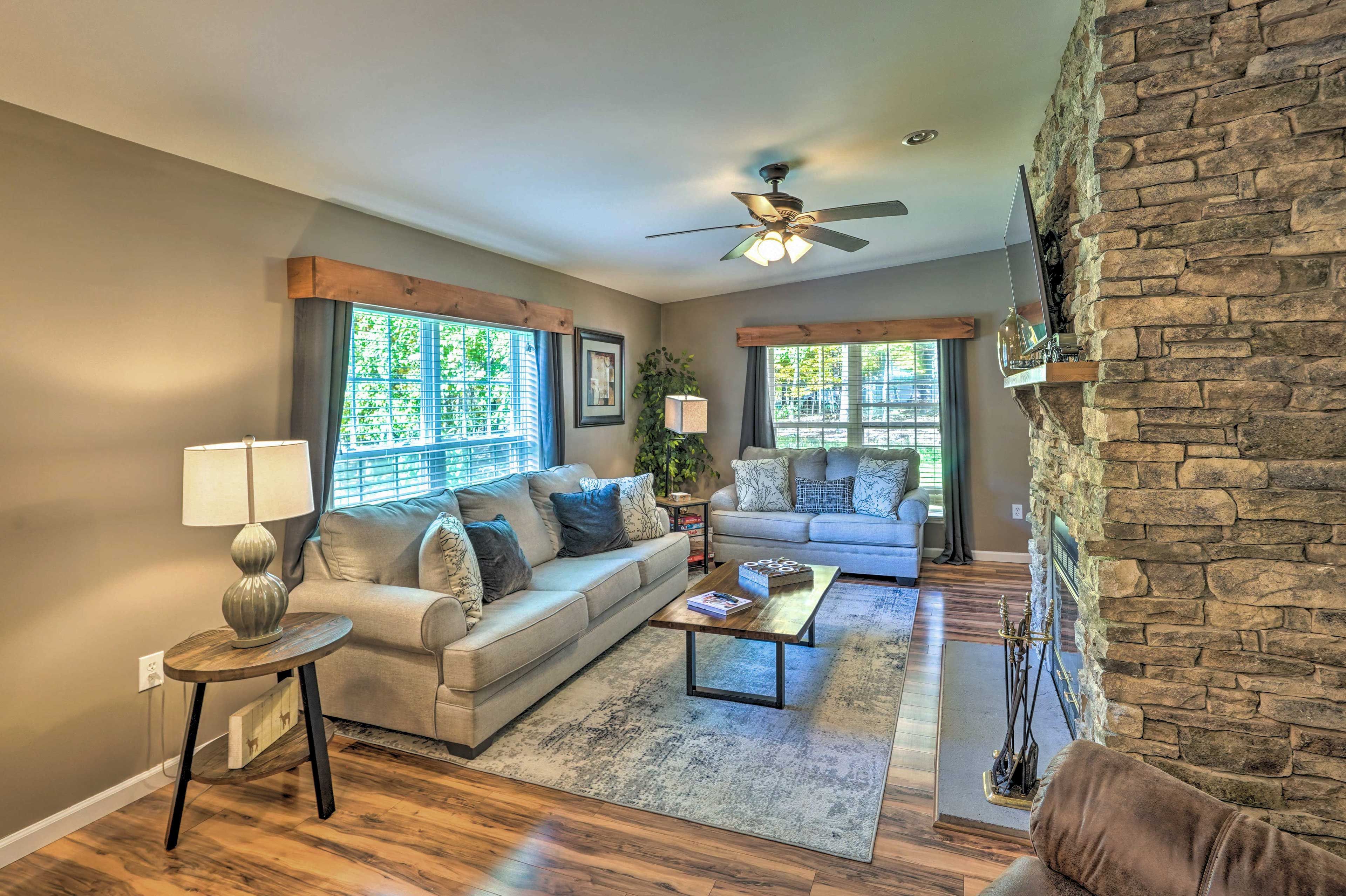 Family Room | Main Level | Gas Fireplace | Smart TV
